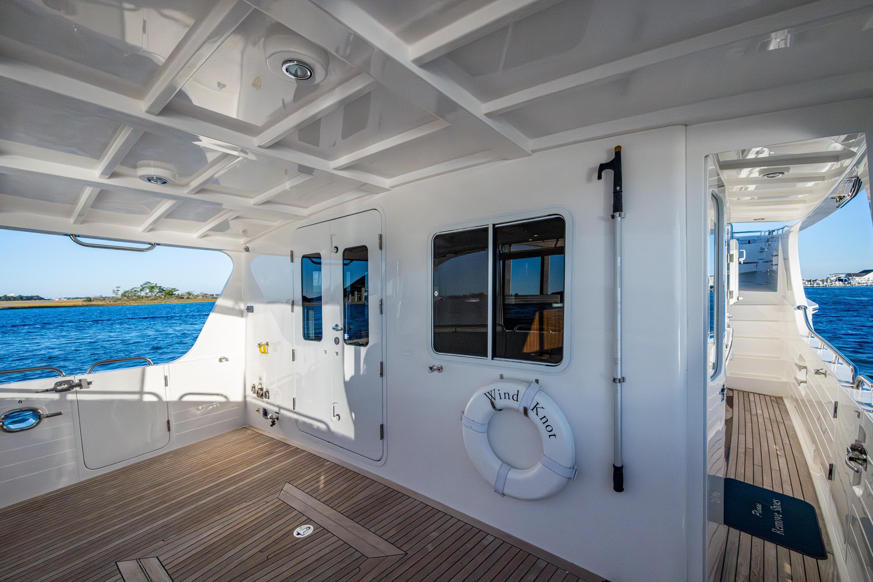 Port side aft deck and full boarding door