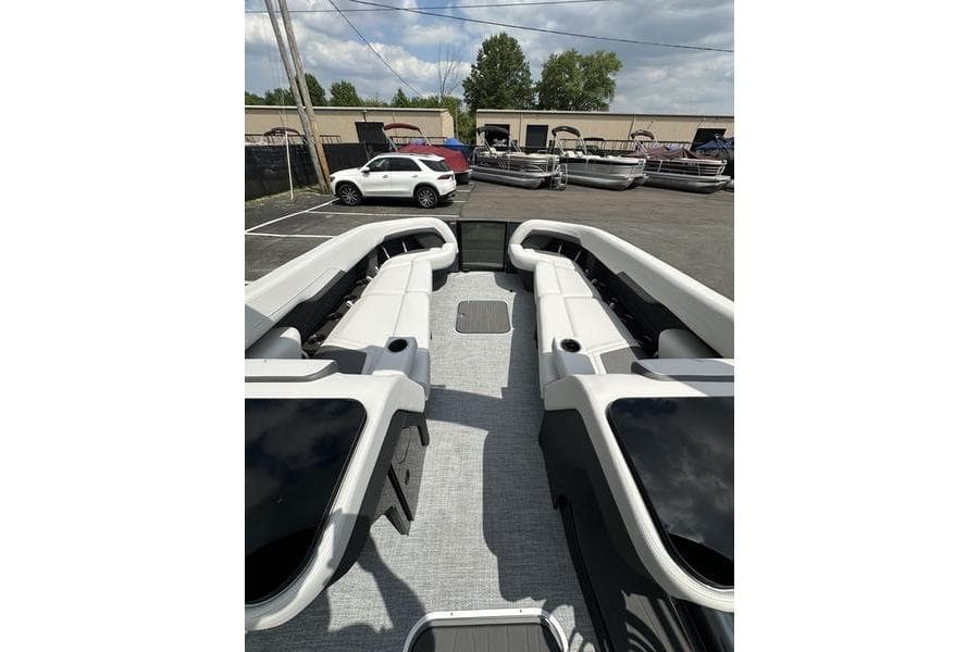 2026 Flamingo Rove 24' boat interior with sleek seating and modern design.