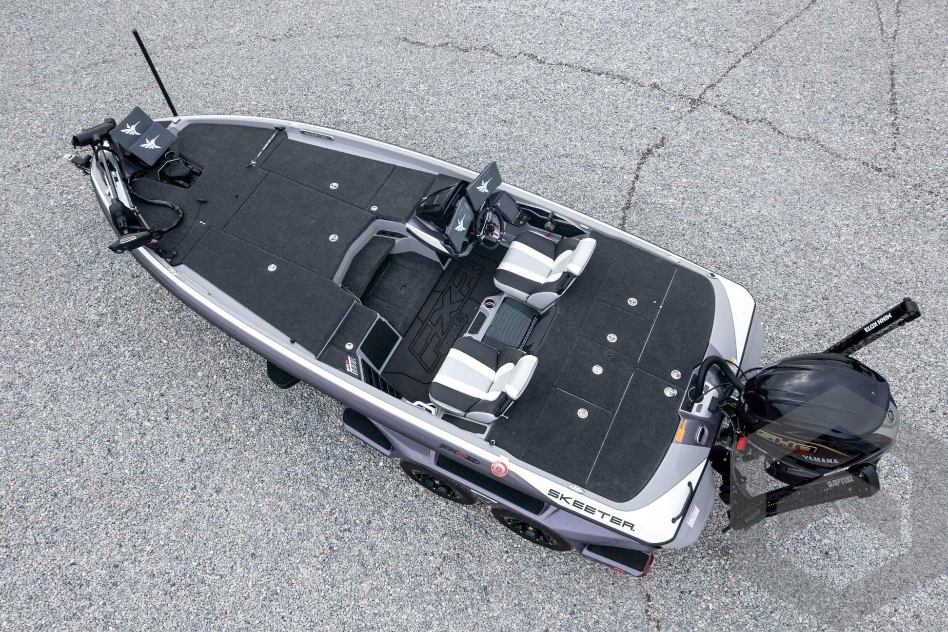 2026 Skeeter FXR20 FLEX fishing boat with dual seats and Yamaha motor.