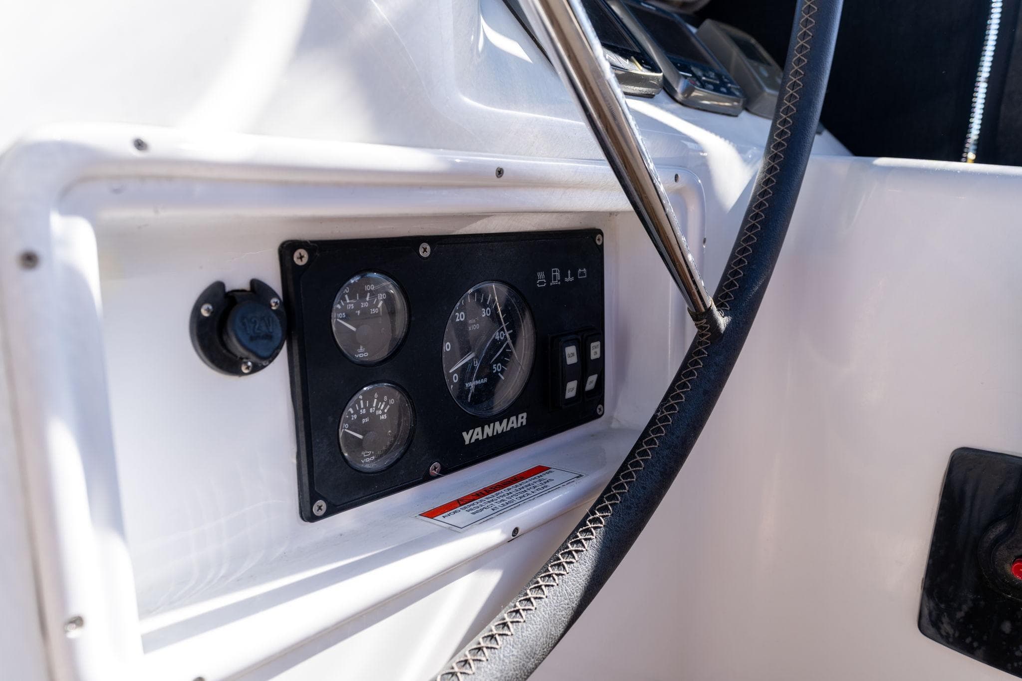 Yanmar engine control panel on 2013 Beneteau Oceanis 50 sailboat.