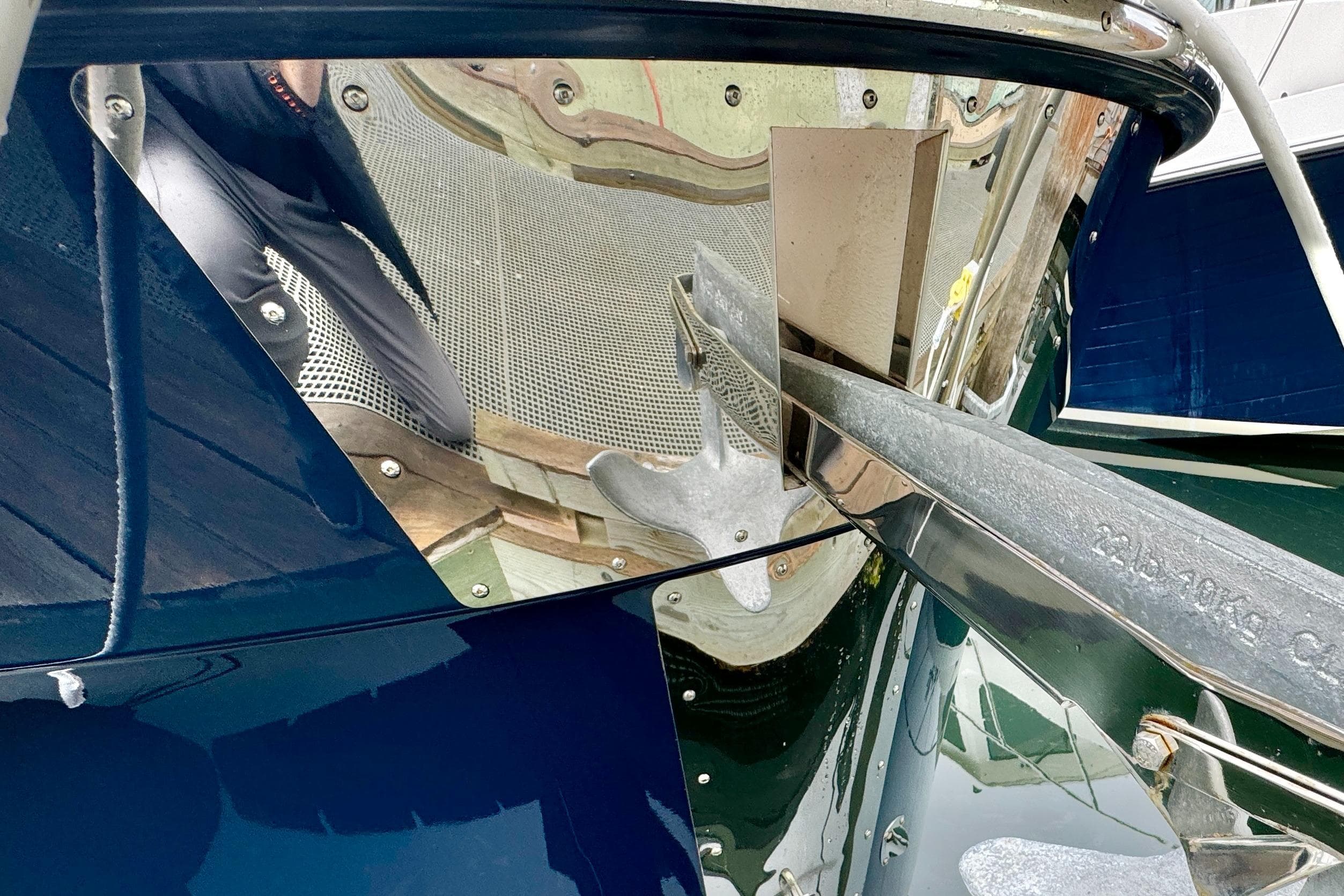 Close-up of a 2023 Ranger Tugs R-29 S anchor.