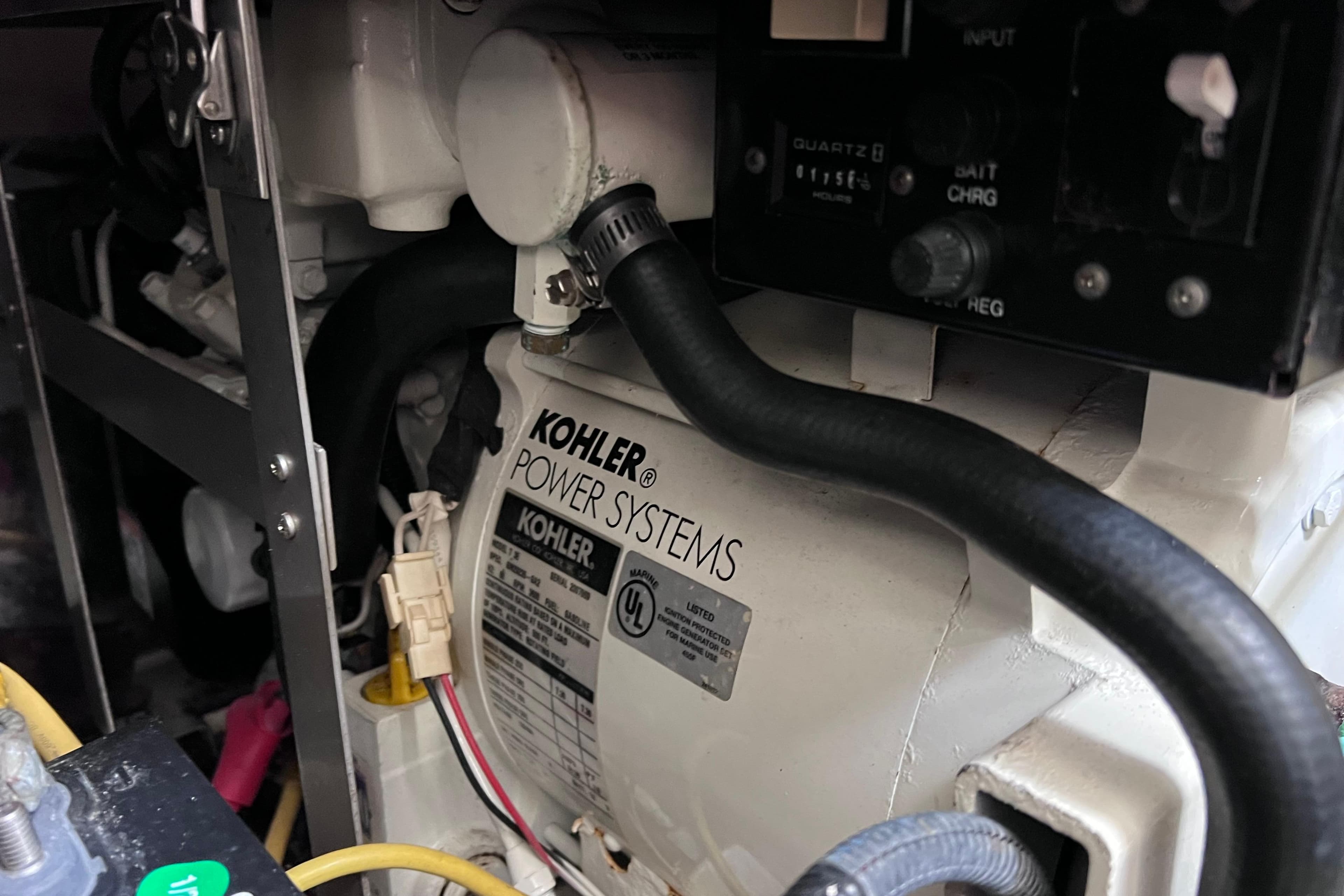 Kohler power system in 2005 Hydra-Sports Vector 3300 VX boat engine compartment.