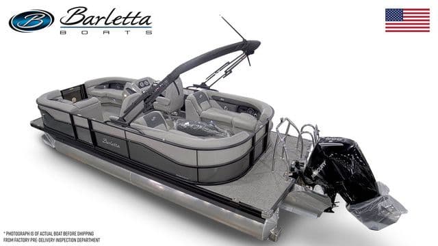 2026 Barletta Aria 22QC pontoon boat with sleek design and modern features.