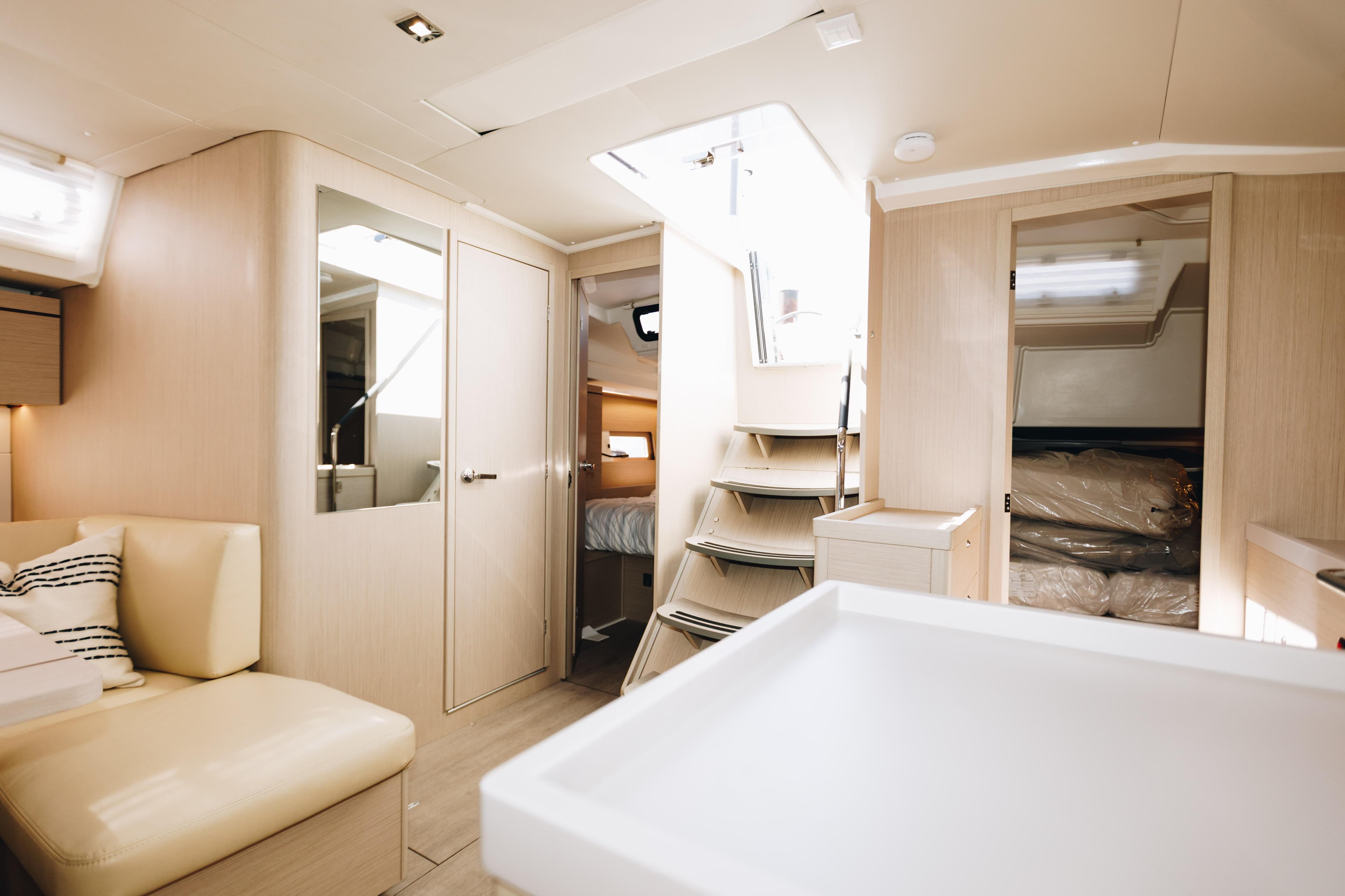 2024 Beneteau Oceanis 46.1 interior with modern design and spacious layout.