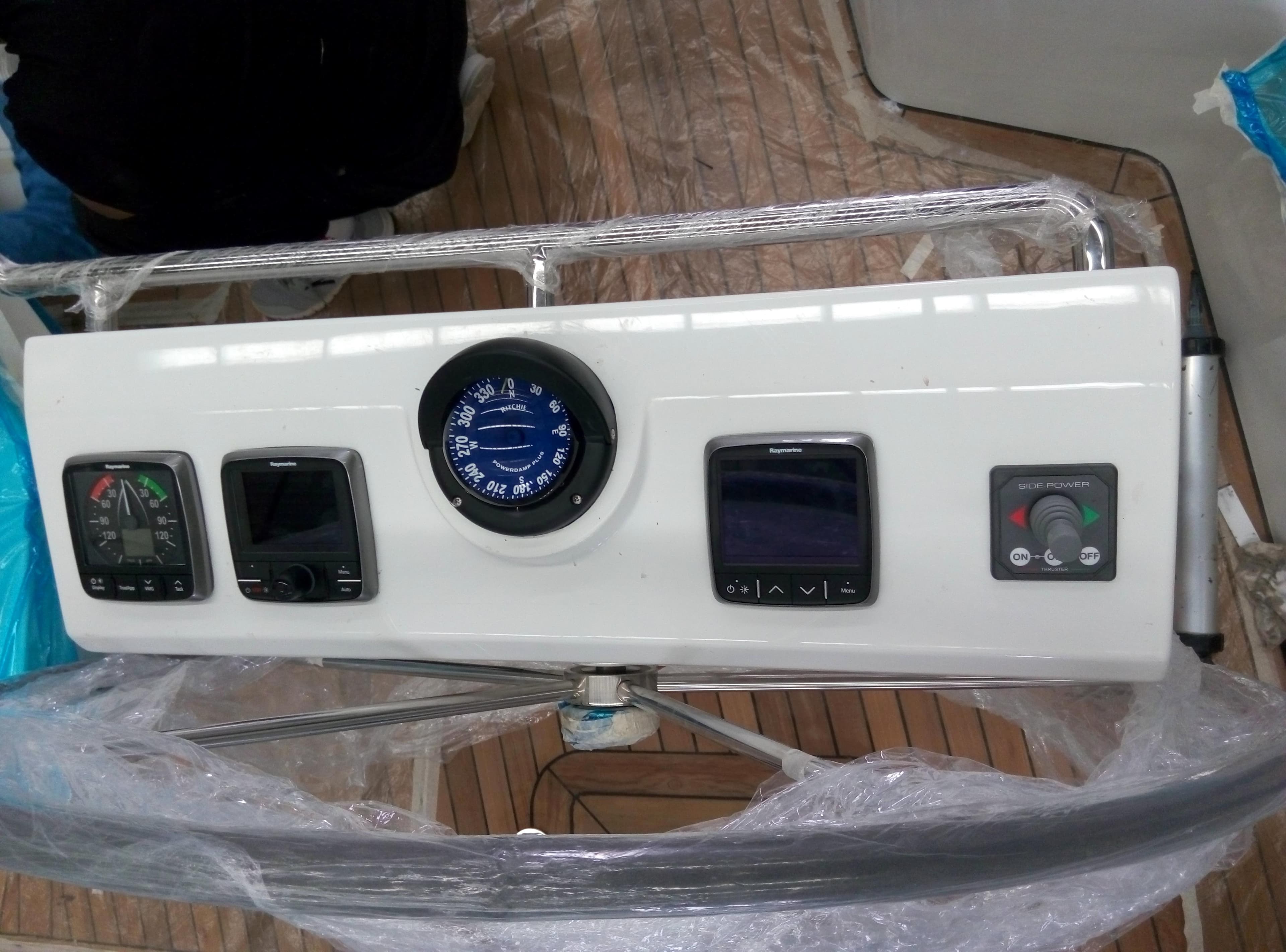 Control panel of 2026 Mazarin 72 Cruiser/Racer Gen II with navigation instruments.