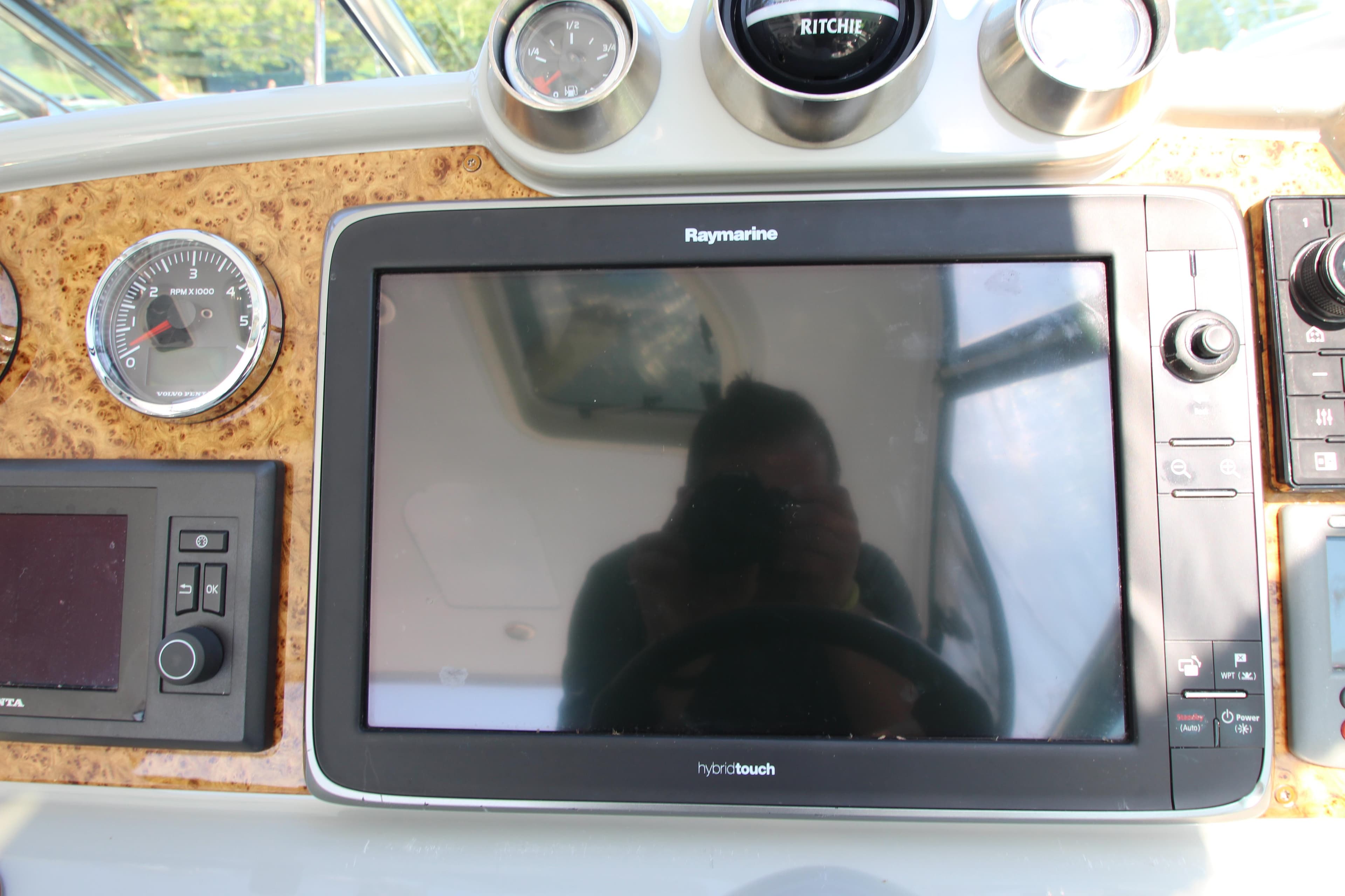 Dashboard of a 2012 Formula 400 Super Sport with Raymarine electronics.