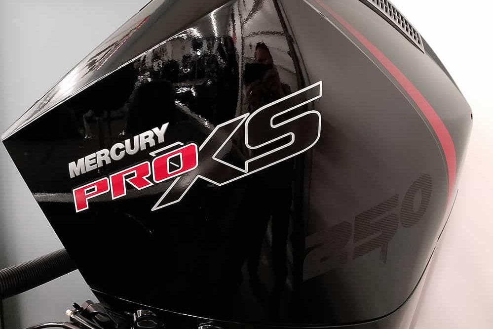 Mercury Pro XS 250 outboard engine on 2026 Ranger Z521 boat.
