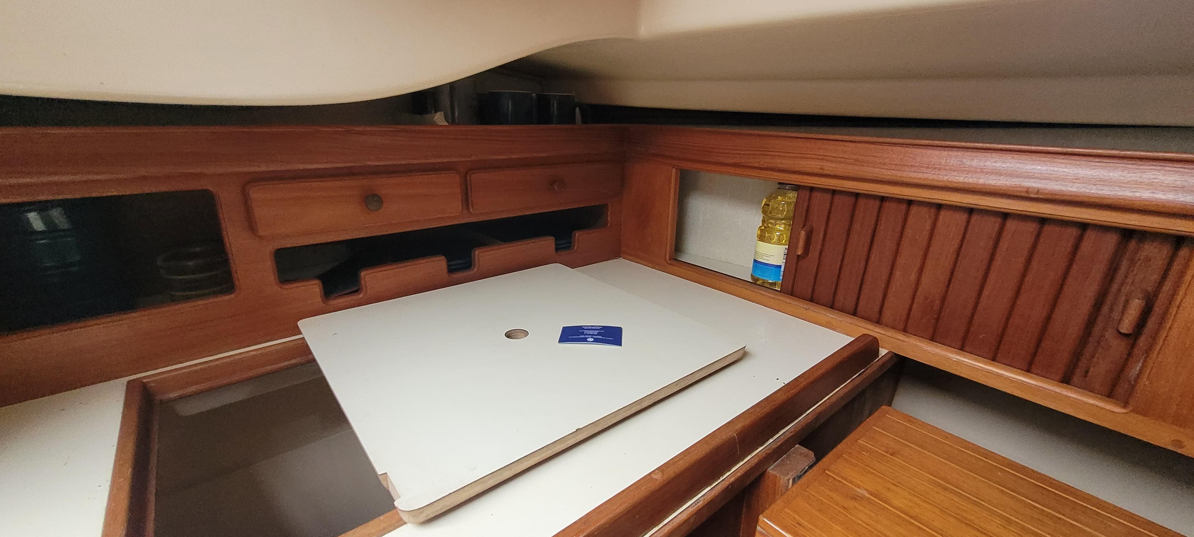 Interior of a 1987 Island Packet 31 yacht.