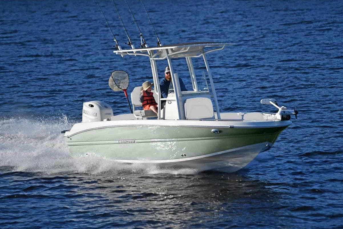 Manufacturer Provided Image: 2025 Stingray 216 CC boat cruising on open water.