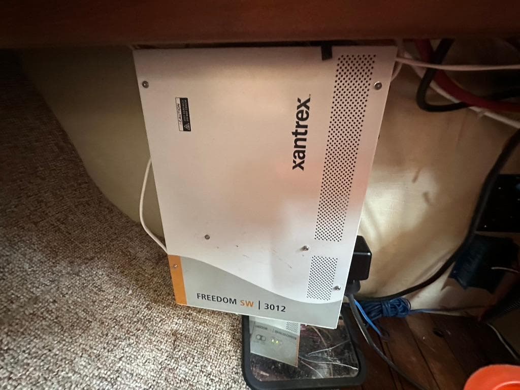 Xantrex Freedom SW 3012 inverter installed in a 1968 Camper & Nicholsons 38 Ketch.