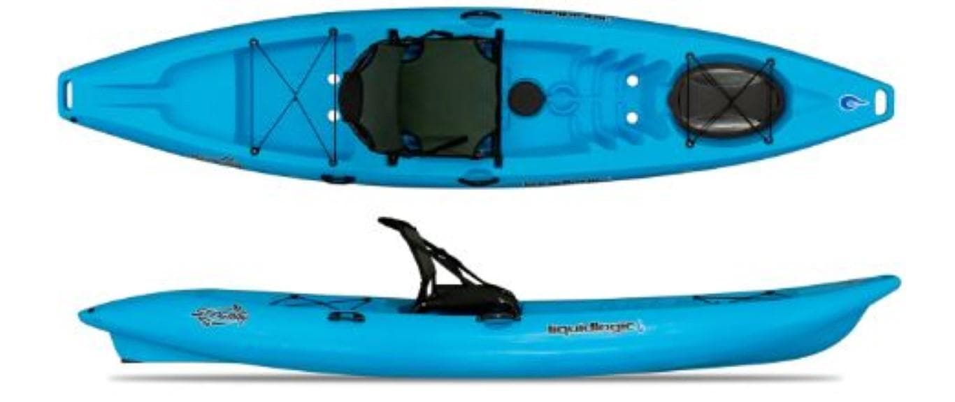 2023 Liquidlogic Stingray 11.5 blue kayak, top and side view