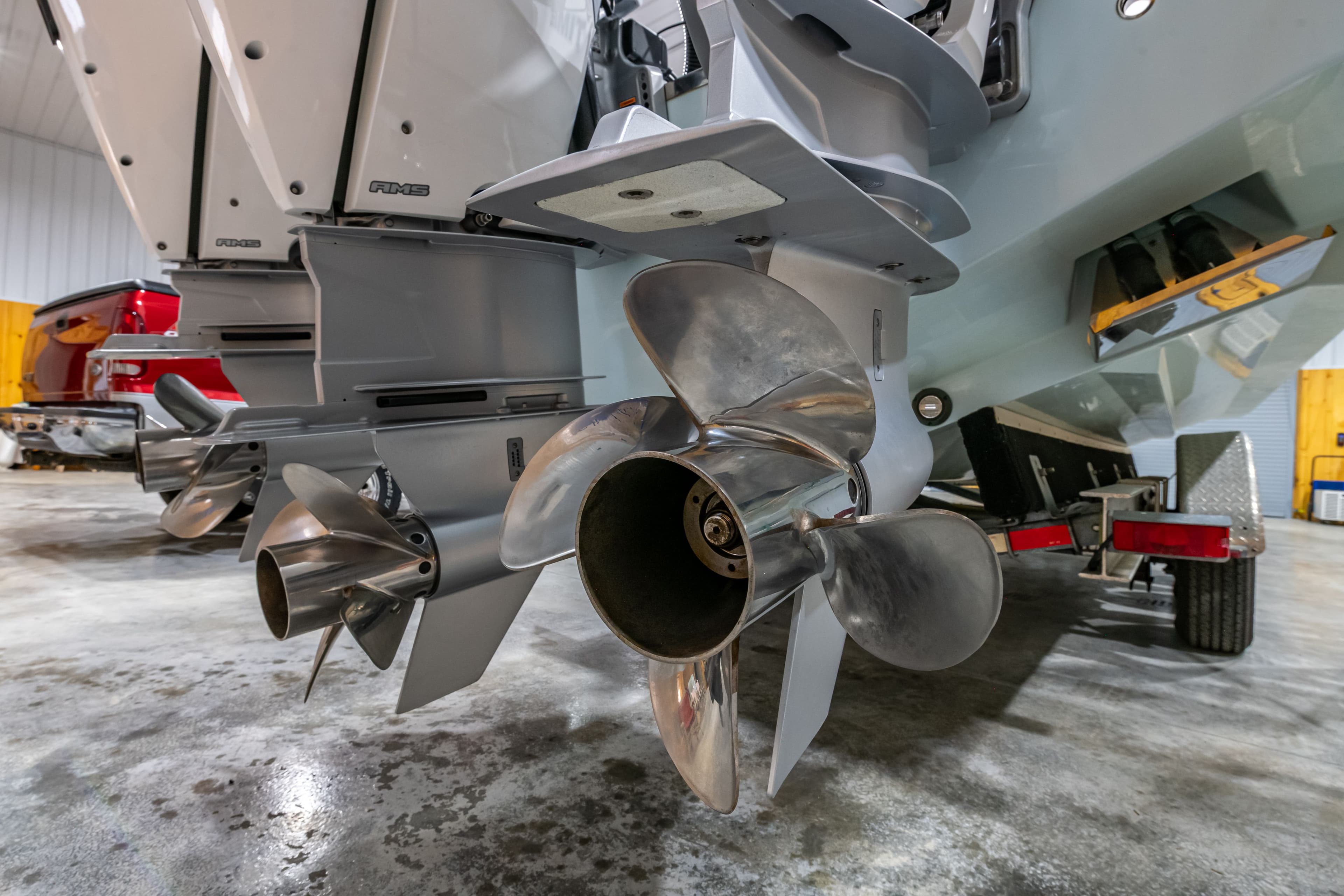 2023 Sportsman Open 352 Center Console boat engines and propellers.