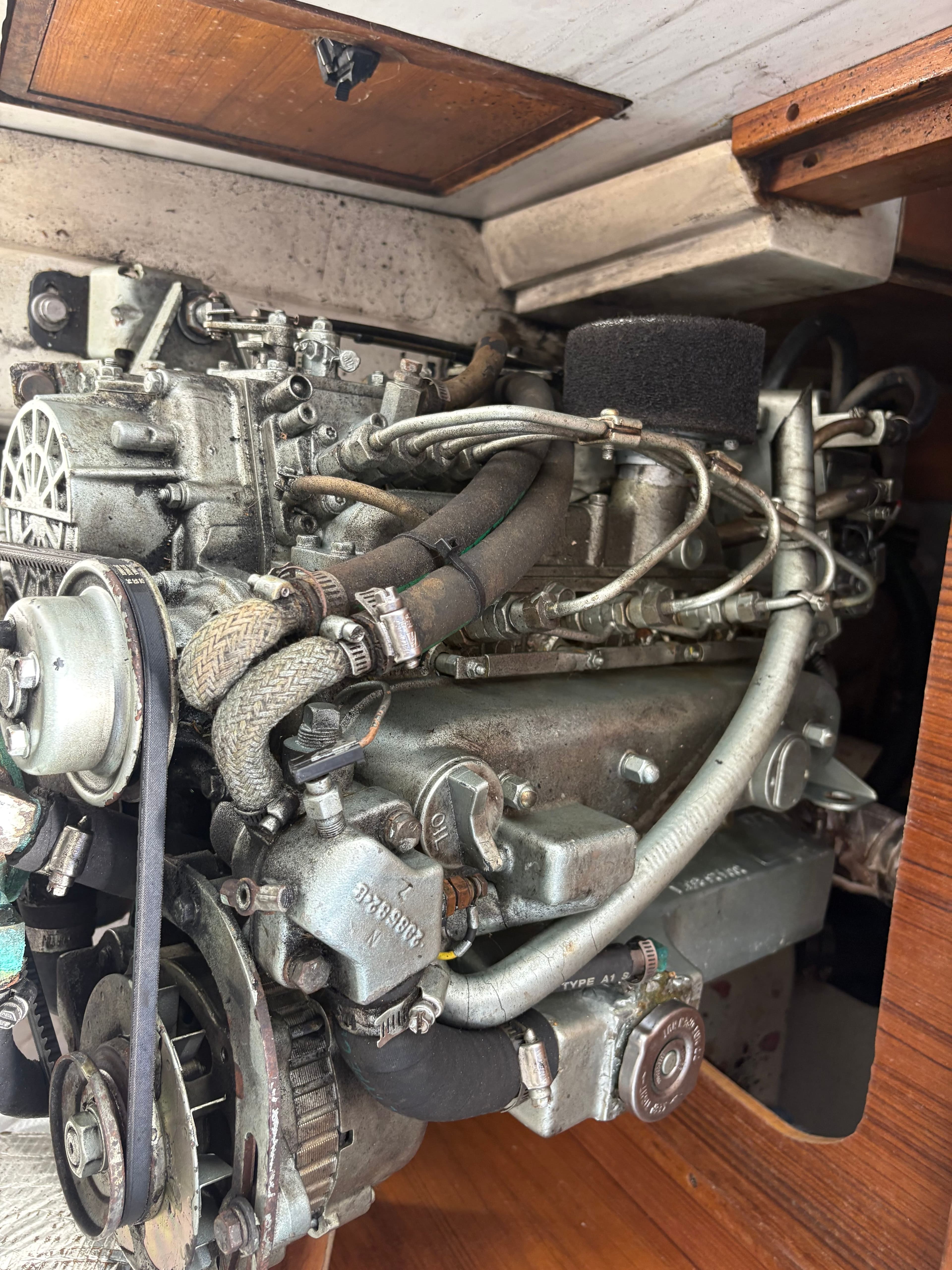 Engine of a 2000 Catalina 36 MkII sailboat.