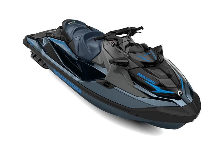 Manufacturer Provided Image: 2026 Sea-Doo GTX 300 jet ski in sleek black and blue design.