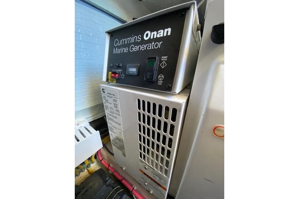 Cummins Onan marine generator in 2010 Sabre 40 Sedan yacht engine room.