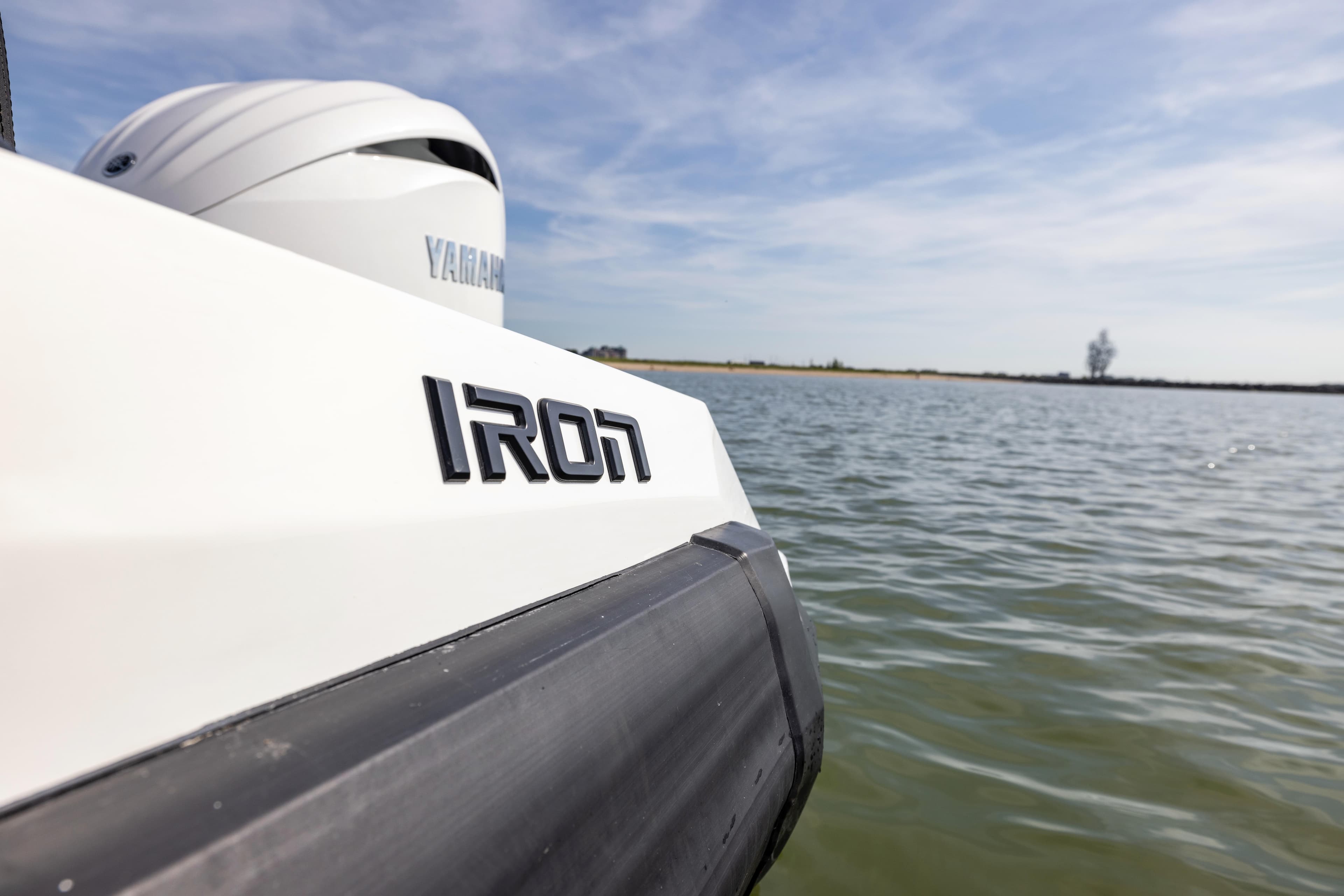 Iron 707 boat on water, featuring Yamaha engine, 2022 model.