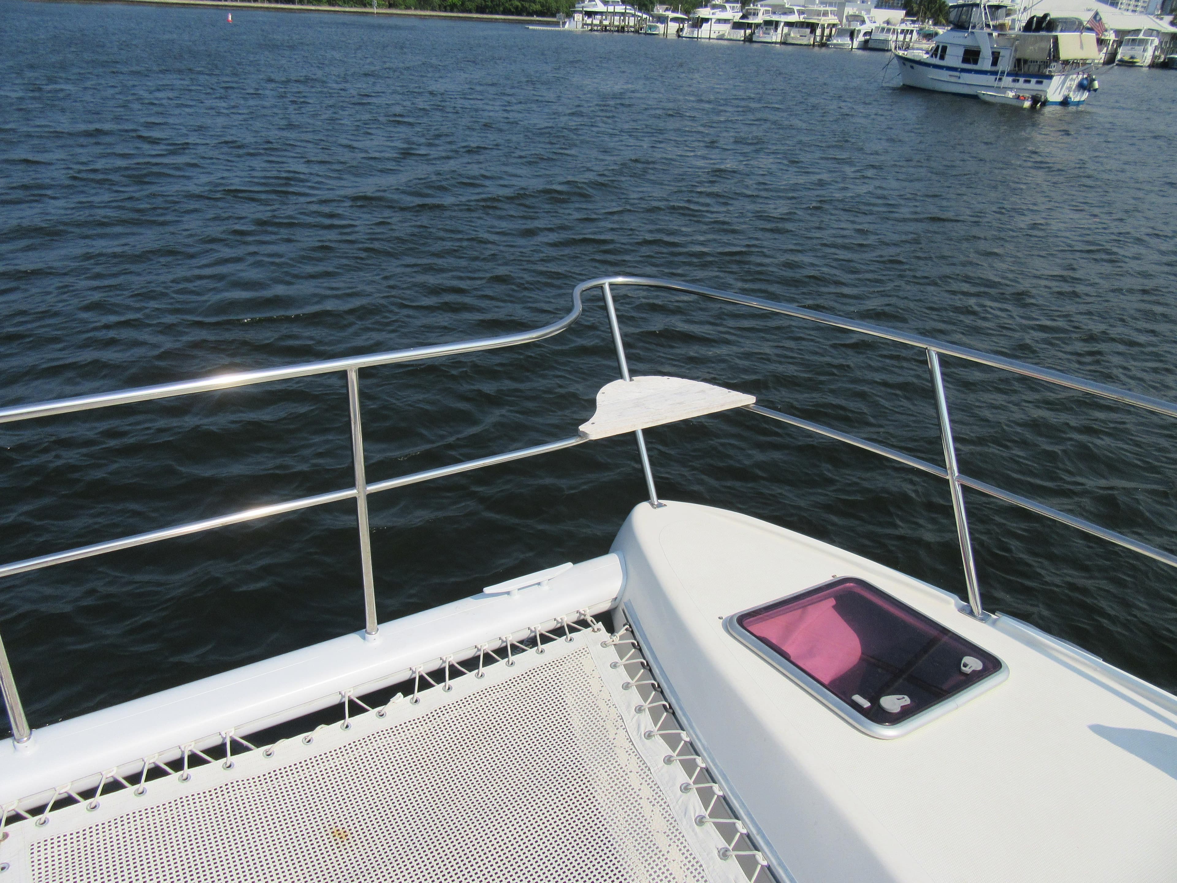 Africat Marine 420 yacht deck view on calm waters, 2008 model.