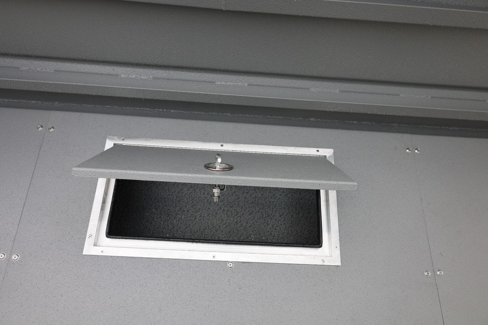 Open storage compartment on 2026 Thunder Jet 26 Alexis Pro XL boat.