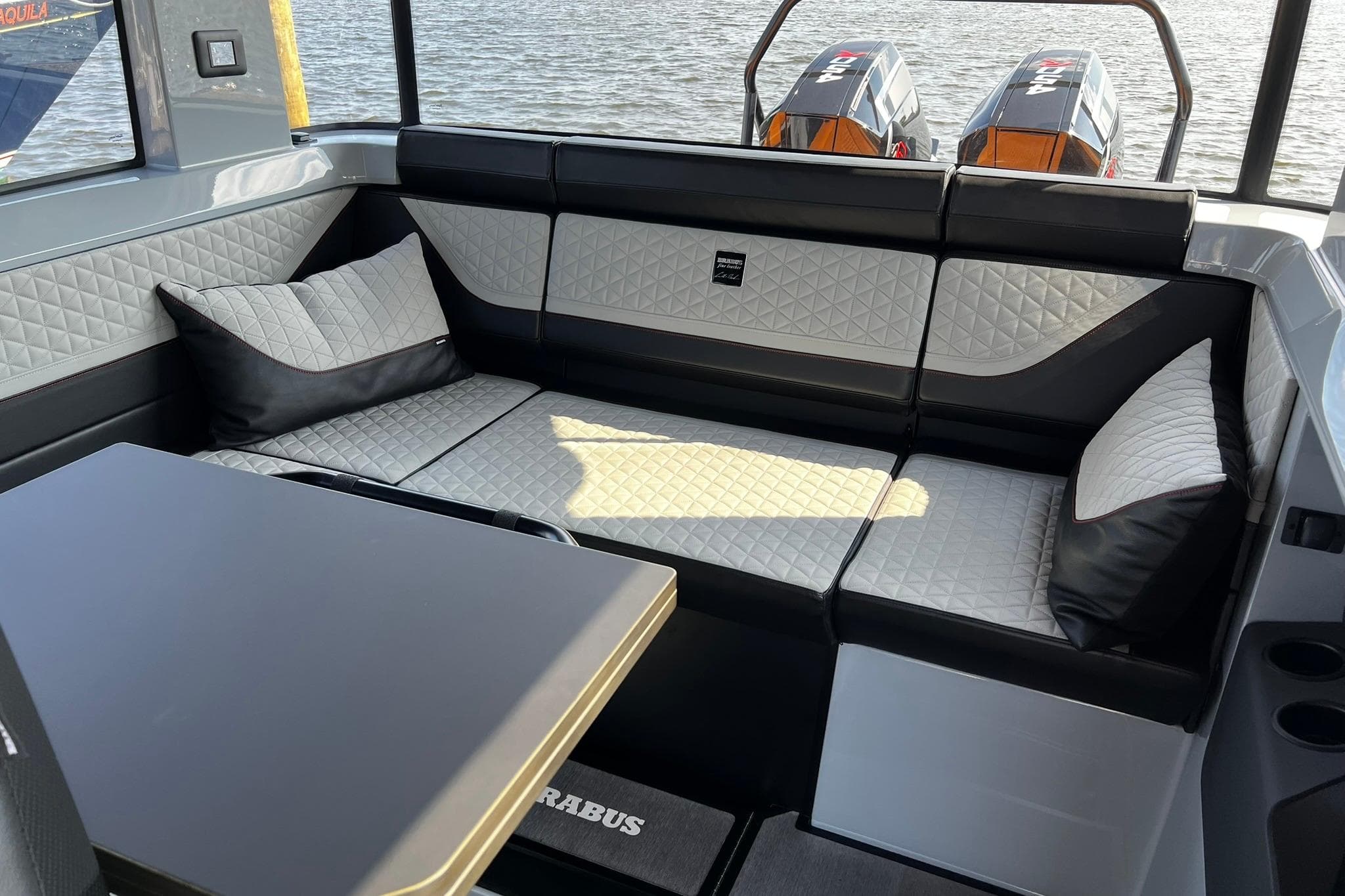 Luxurious interior of 2024 BRABUS Shadow 900 XC Cross Cabin with quilted seating.