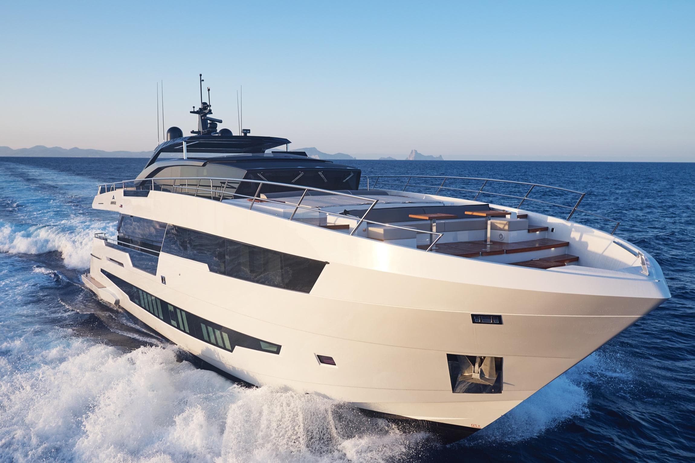 2025 Astondoa Century 100 yacht cruising on open sea, sleek design, luxury vessel.