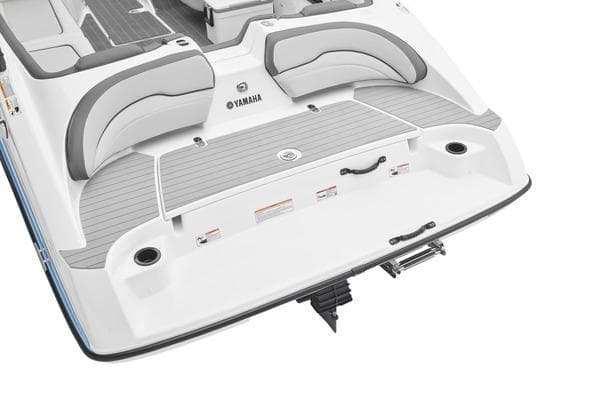 2026 Yamaha Boats SX190 rear view showcasing sleek design and seating area.