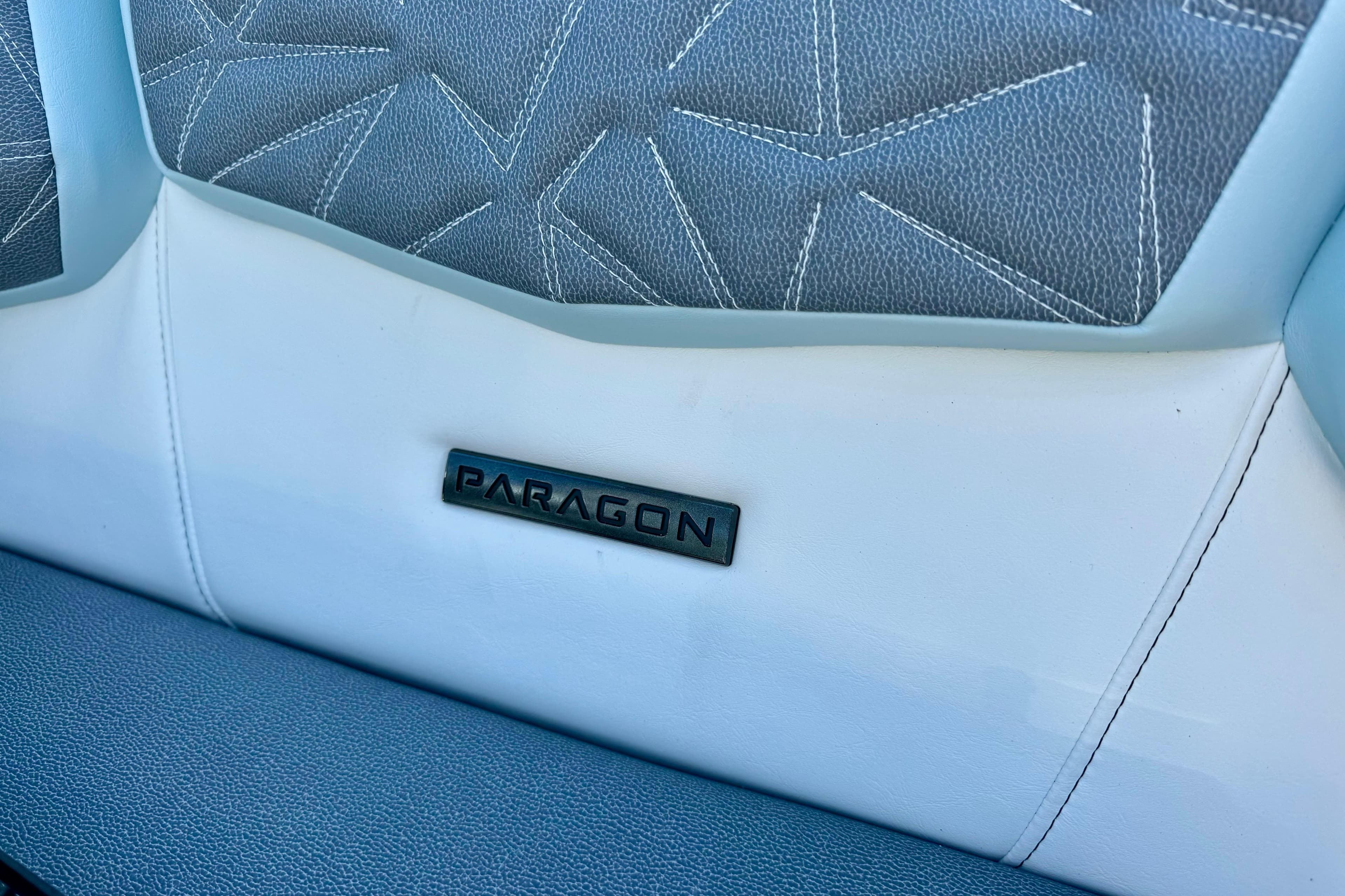 2026 Nautique Super Air Nautique G23 Paragon interior with stylish stitching and Paragon logo.