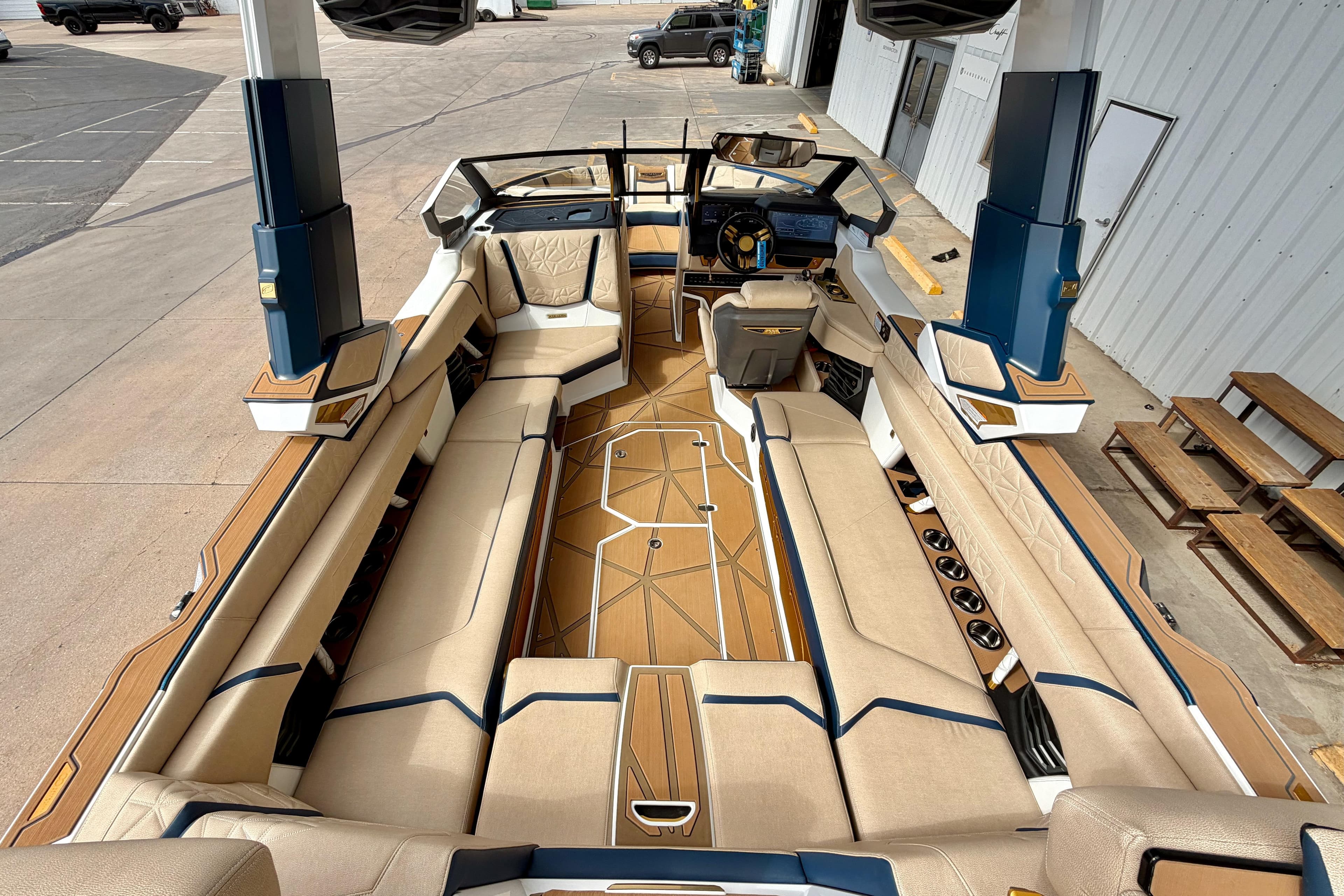 2025 Nautique Super Air Nautique G25 Paragon interior with luxurious seating and modern design.