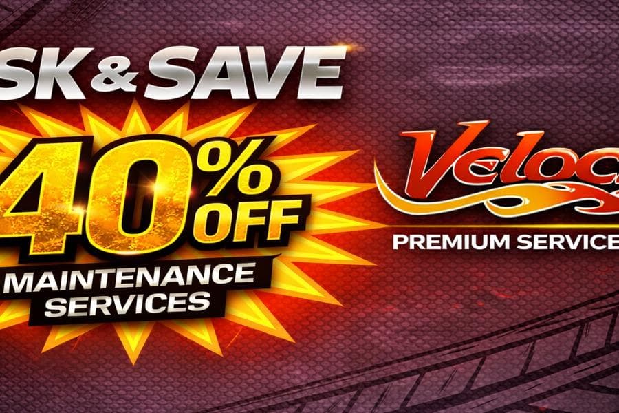 40% off maintenance services promotion for Yamaha Boats AR195, 2026 model, Velocity Premium Services.
