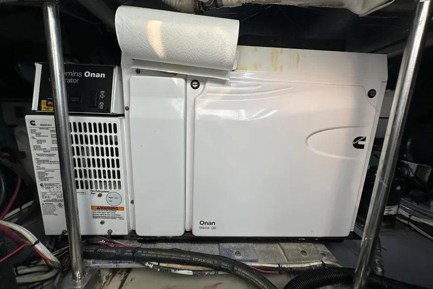 Cummins Onan generator in 2006 Sea Ray 580 Sedan Bridge engine room.