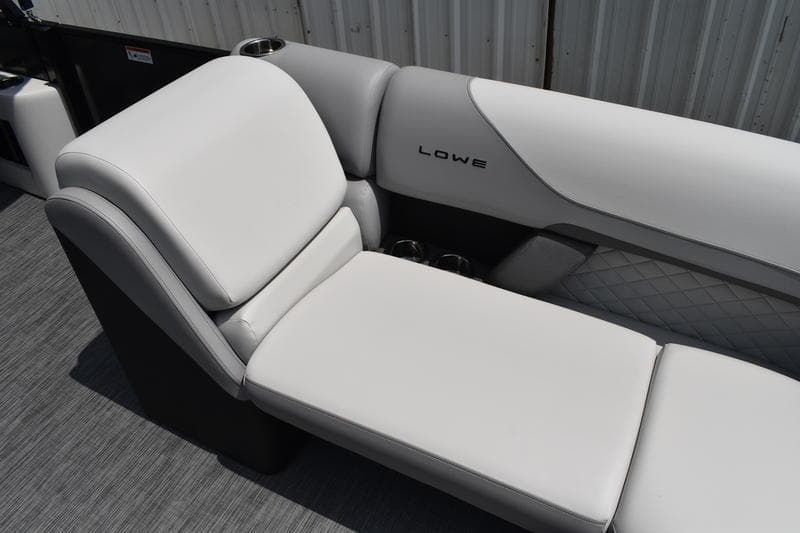 2026 Lowe SS 230 WT Special boat interior with sleek white seating.
