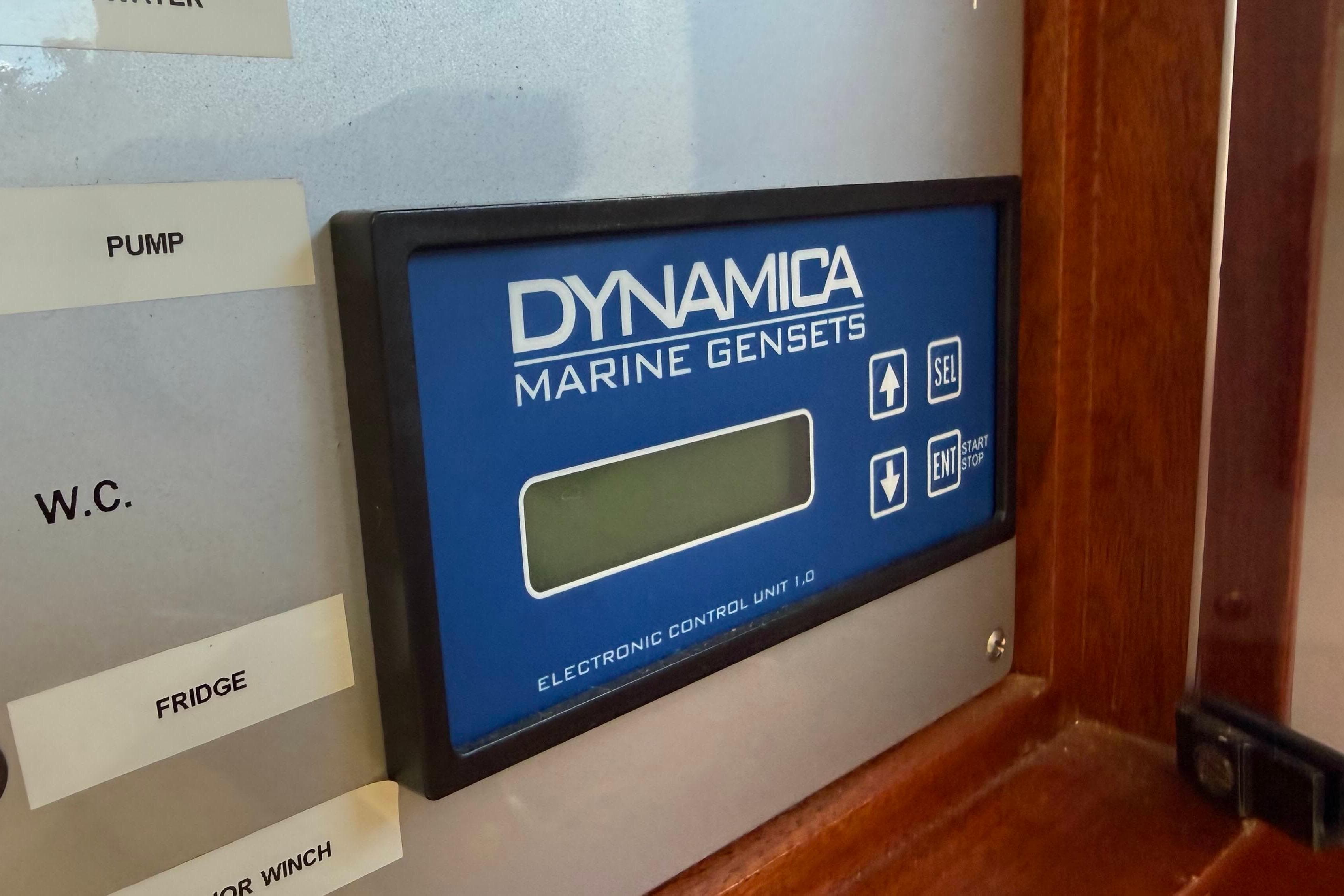 Control panel of Dynamica Marine Gensets on 2009 Bani 11,50 Prestige yacht.