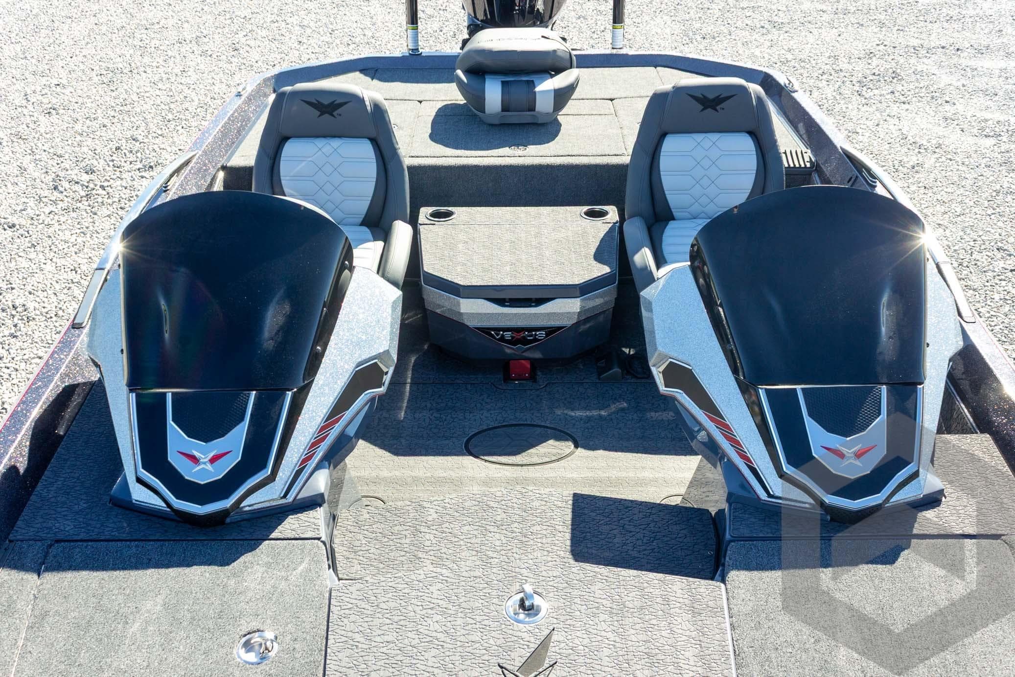 2026 Vexus VXs21 boat interior with dual seats and sleek design.