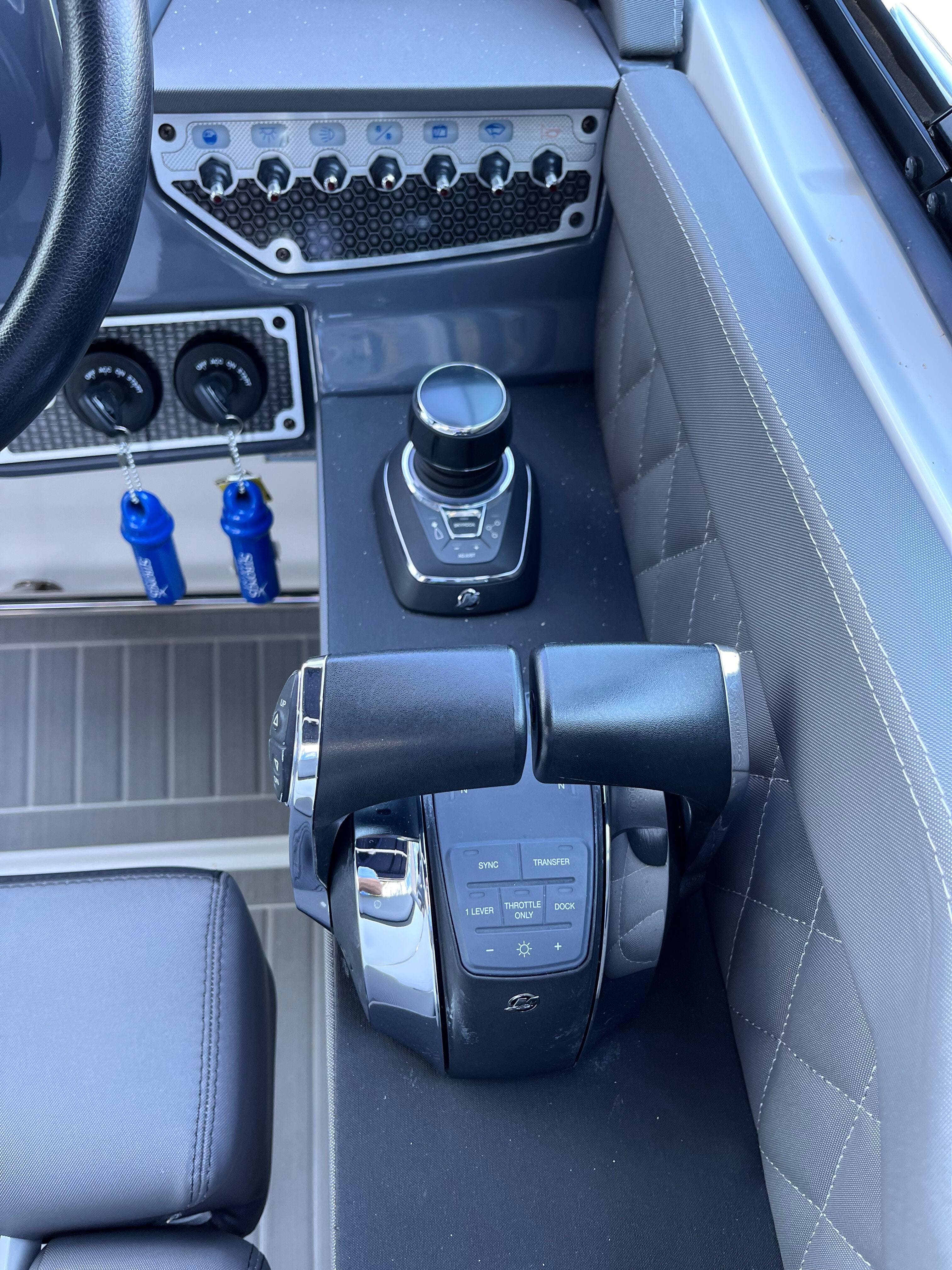 2021 Cruisers Yachts 338 CX IO helm controls and dashboard detail.