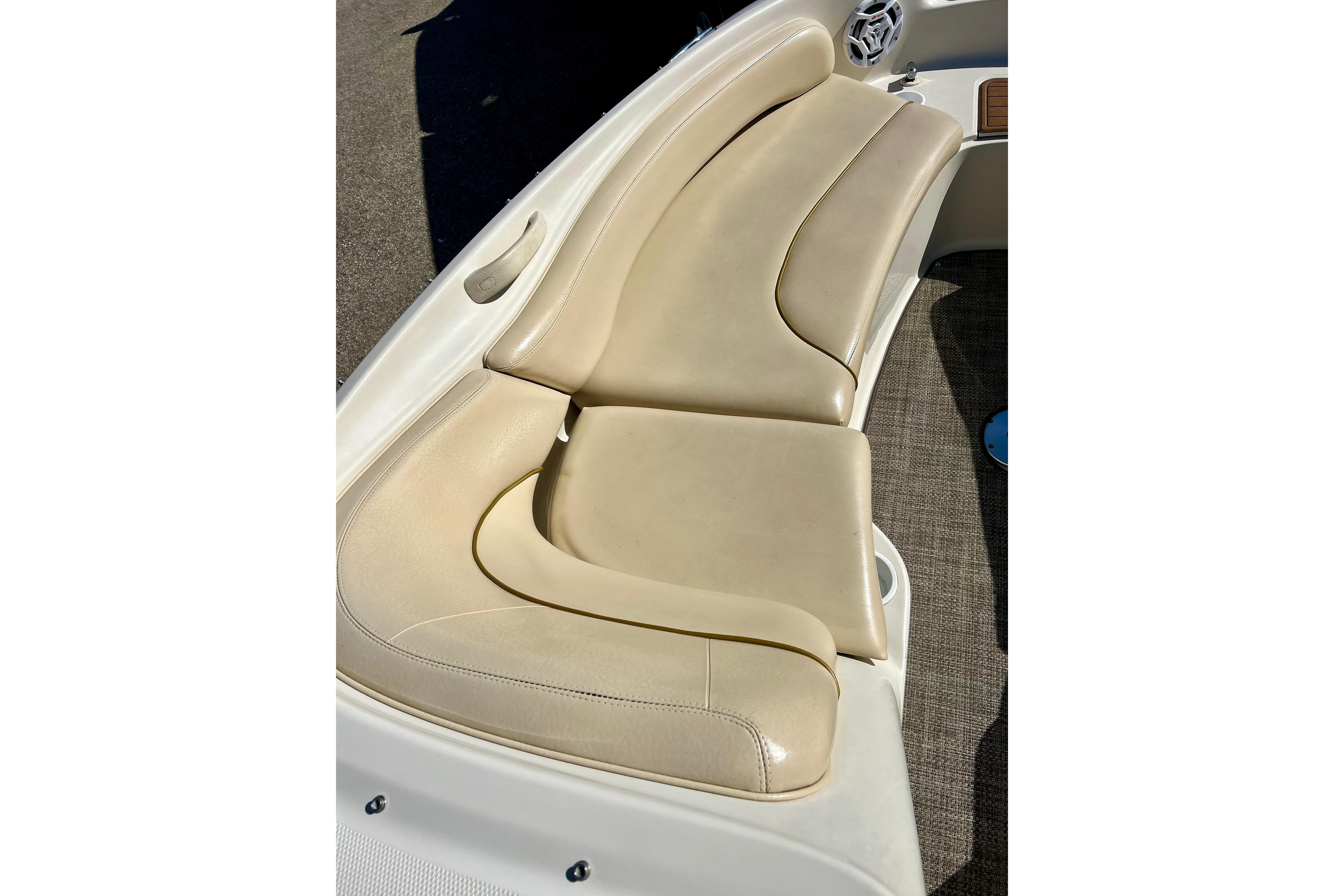 Cream leather seating on 2000 Sea Ray 240 Sundeck boat.