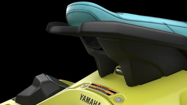 2025 Yamaha Waverunner Jet Blaster Pro 3up, lime green and turquoise seat detail.