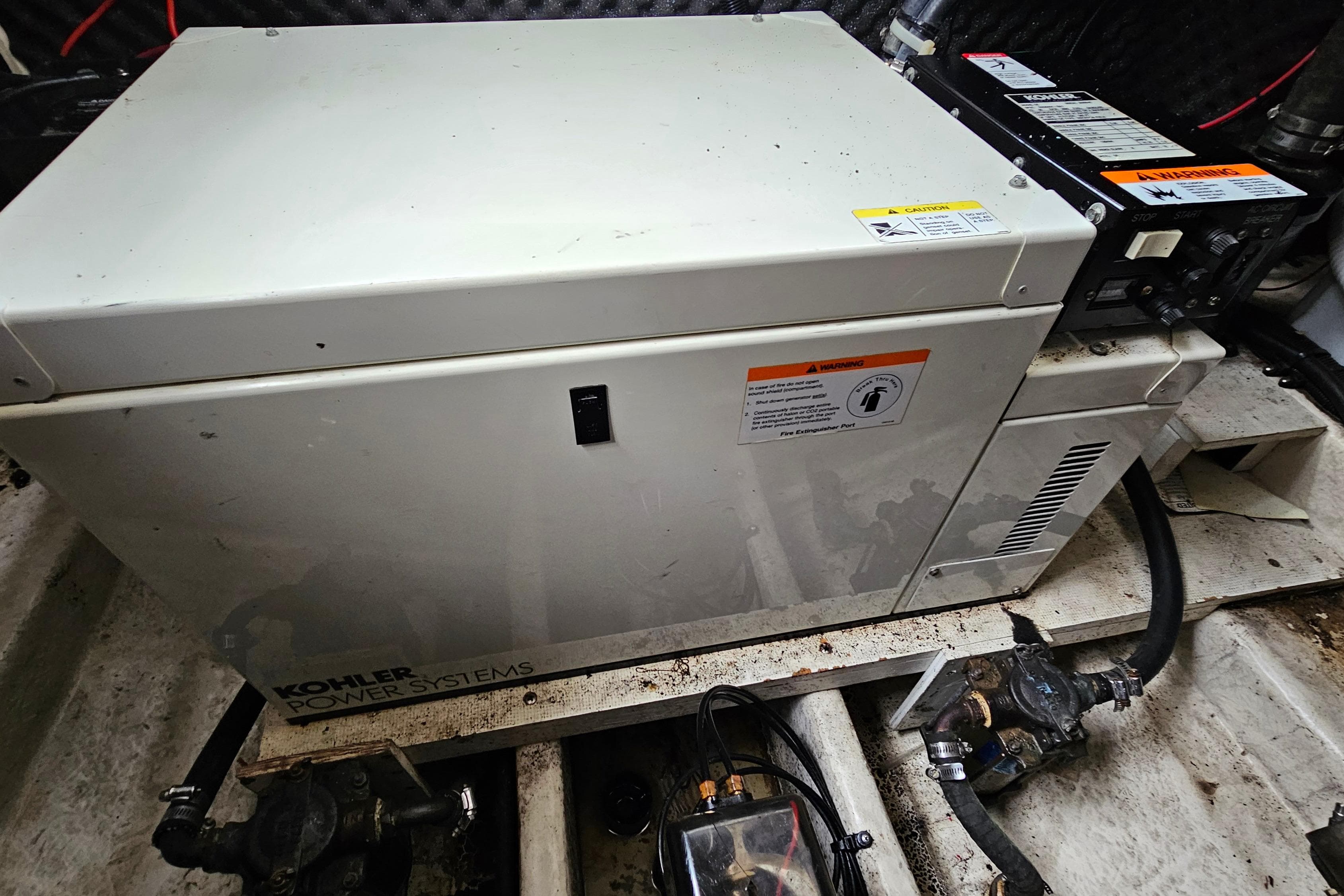 Kohler power system in 2004 Monterey 282 Cruiser engine compartment.