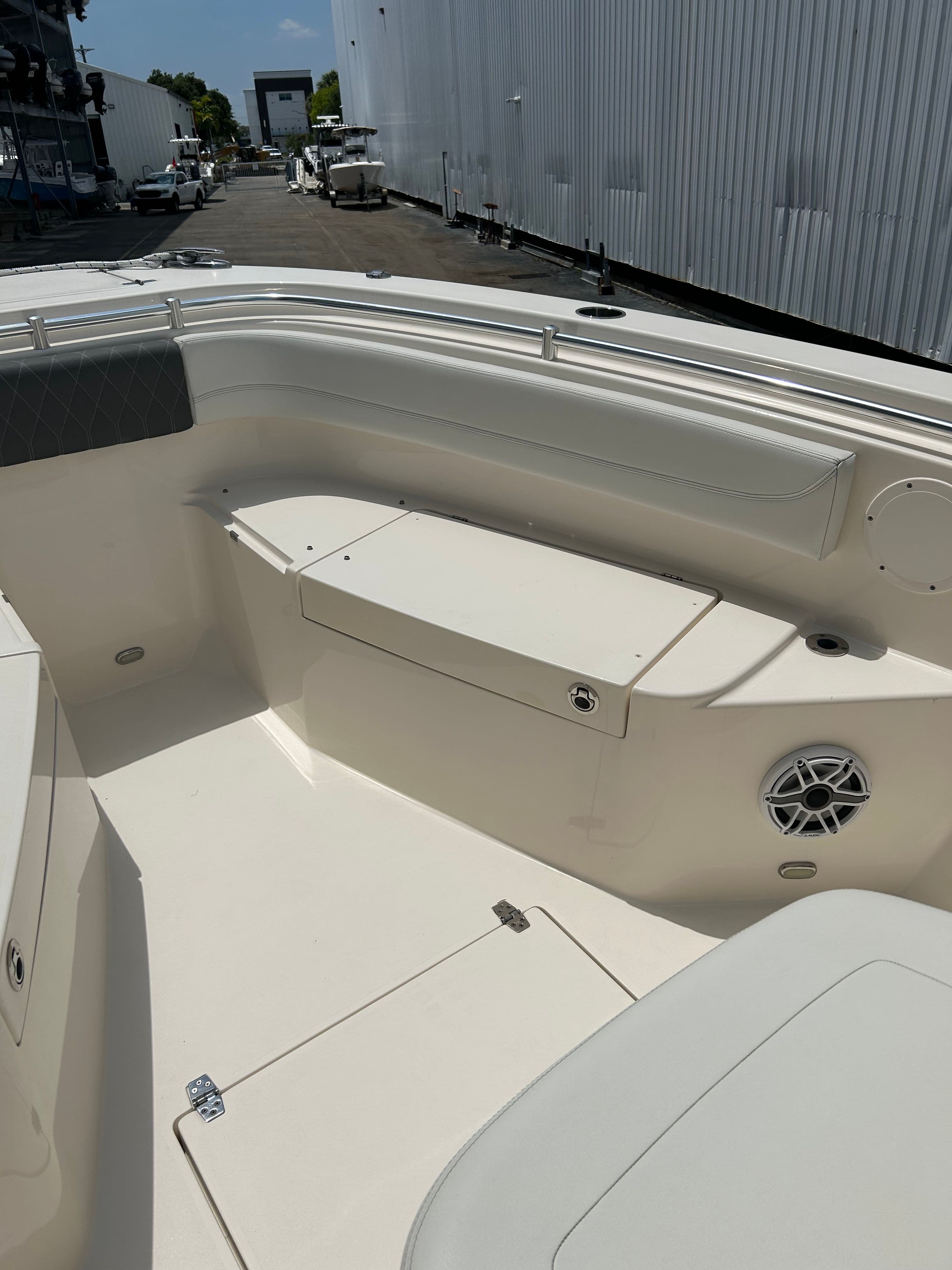 Interior view of 2022 Cobia 262 Center Console boat.