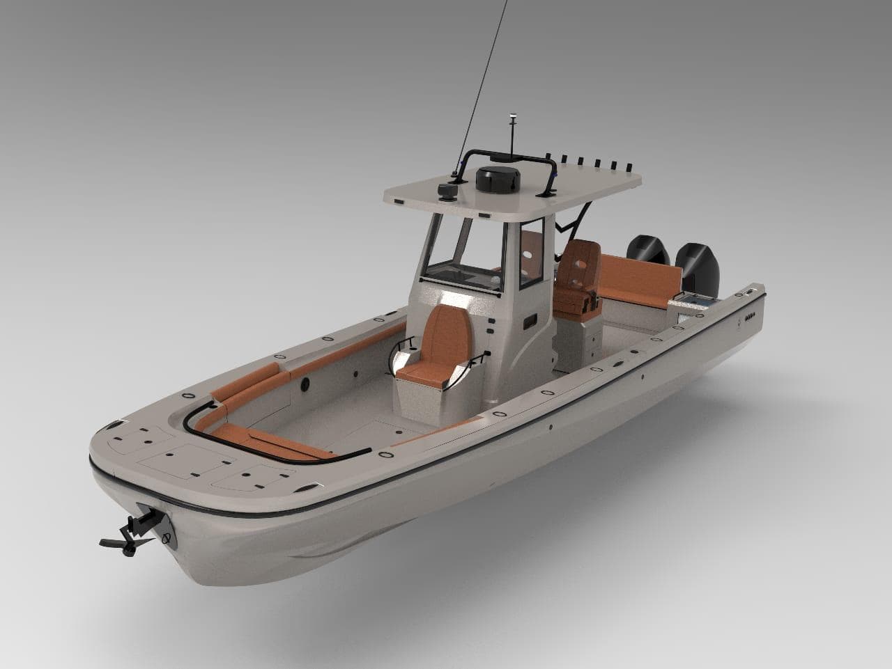 2024 Center Console ARROW 320 boat with dual engines and sleek design.