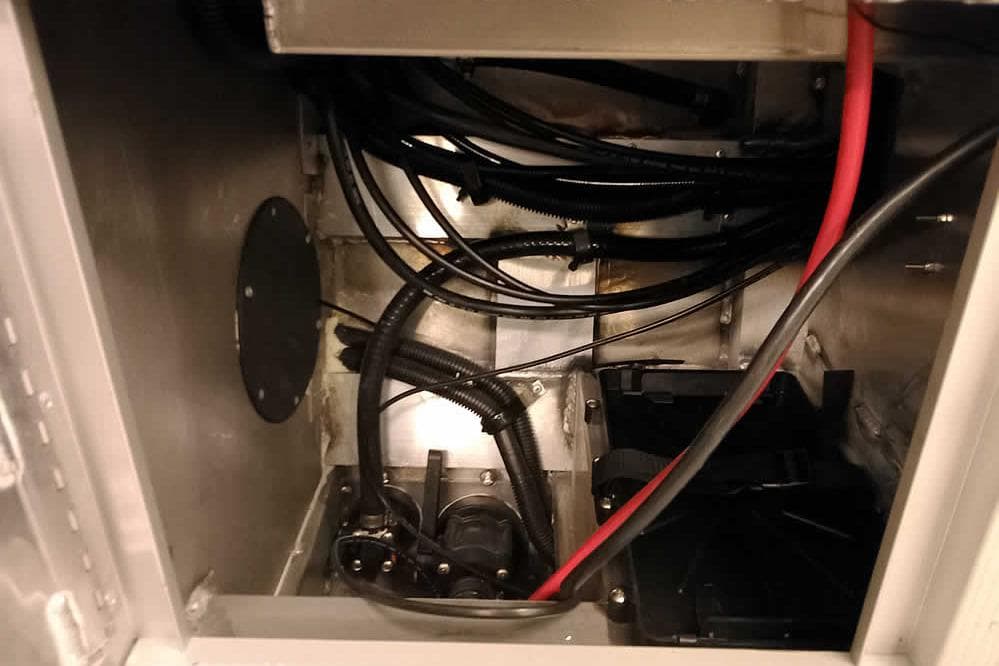 Interior wiring of 2026 Smoker Craft Phantom 20 X2 Offshore boat.