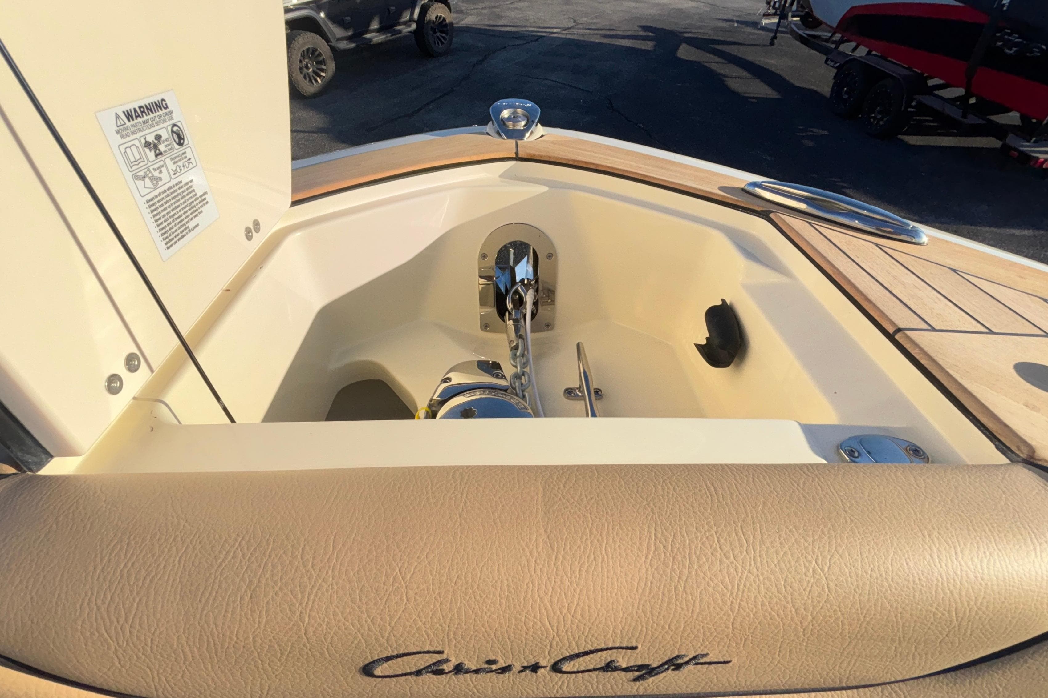 2026 Chris-Craft Sportster 28 boat interior, featuring elegant design and premium materials.