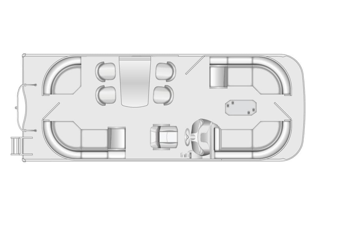 Manufacturer Provided Image: Top view of 2026 Berkshire 24 E CTS pontoon boat layout.