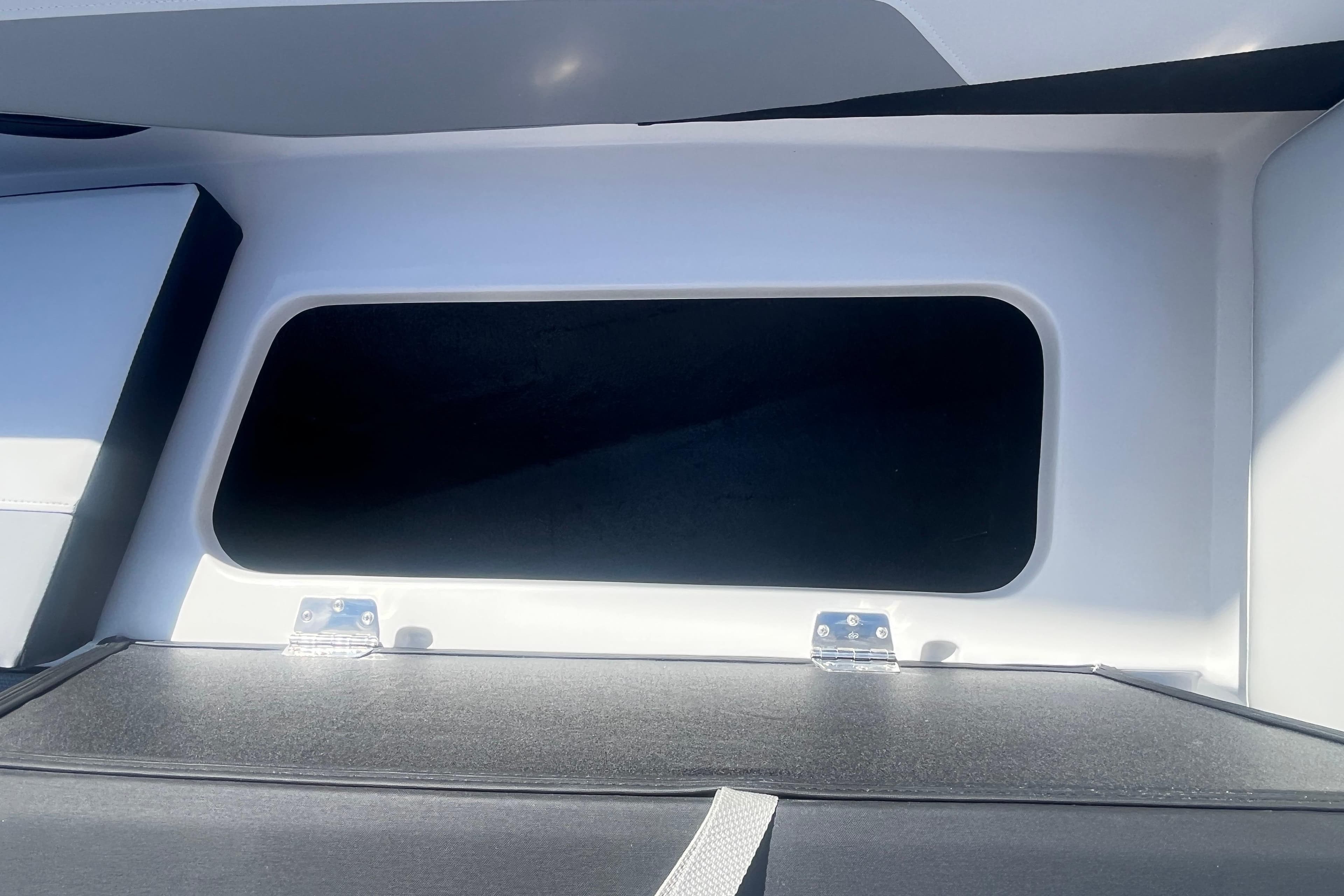 Interior view of 2026 Starcraft SV 18 OB boat storage compartment.