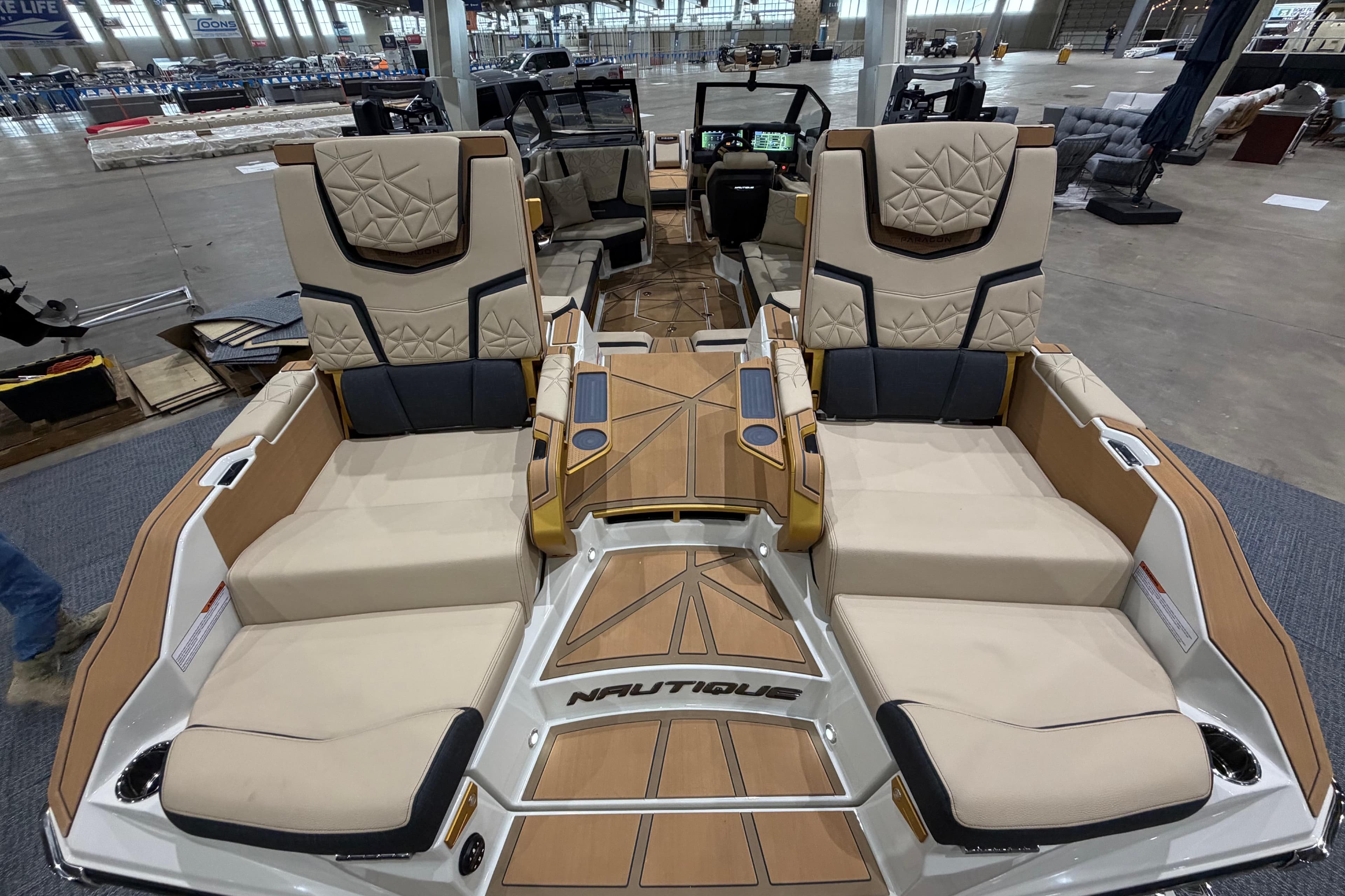 2026 Nautique Super Air Nautique G25 Paragon interior with luxurious seating and modern design.
