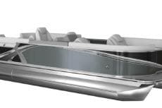 2026 Tahoe Pontoon 23 LTZ Quad Lounge, sleek design, luxury seating, modern pontoon boat.