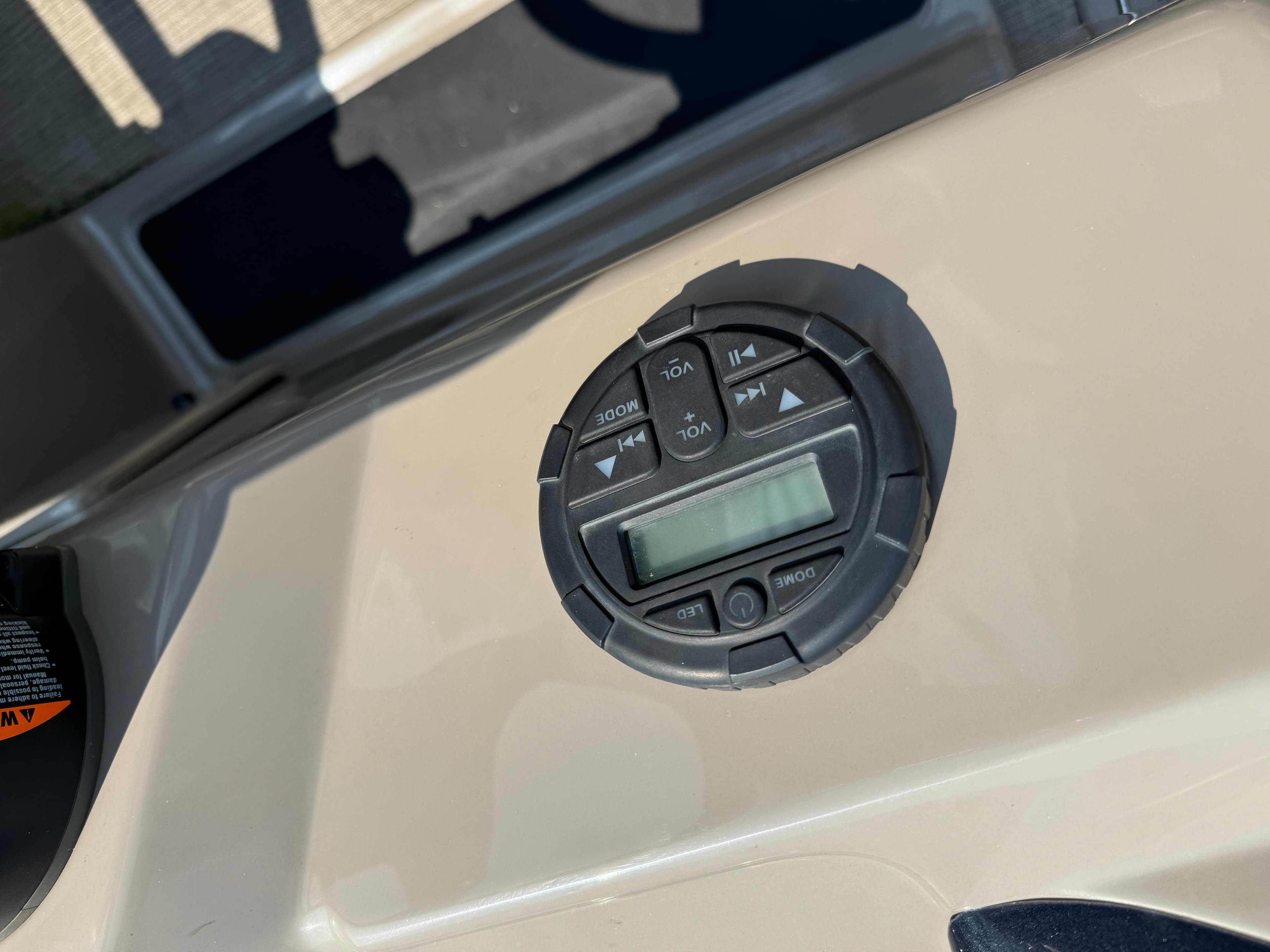 Control panel on 2020 Sun Tracker Party Barge 22 Tri Toon RF XP3.