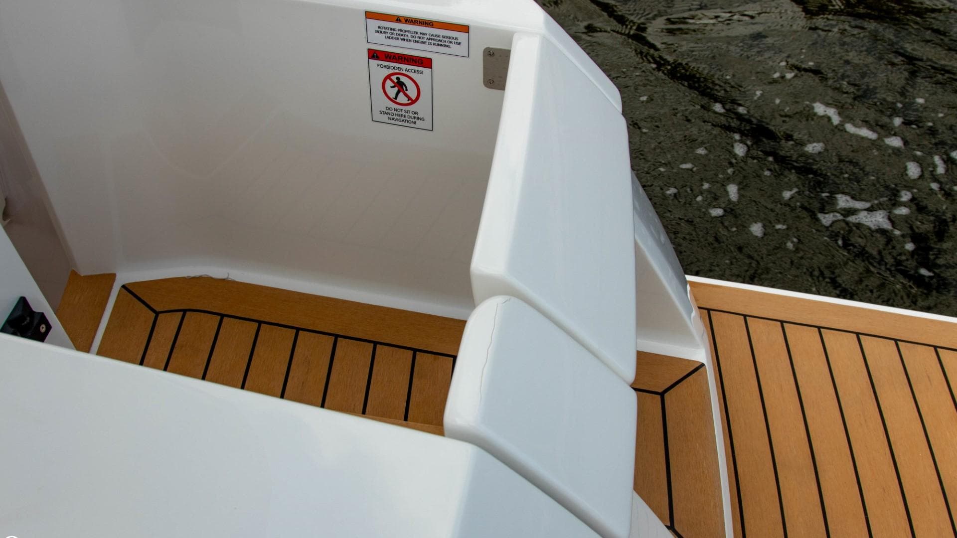 2023 Alfastreet 21 Open boat deck with teak flooring.