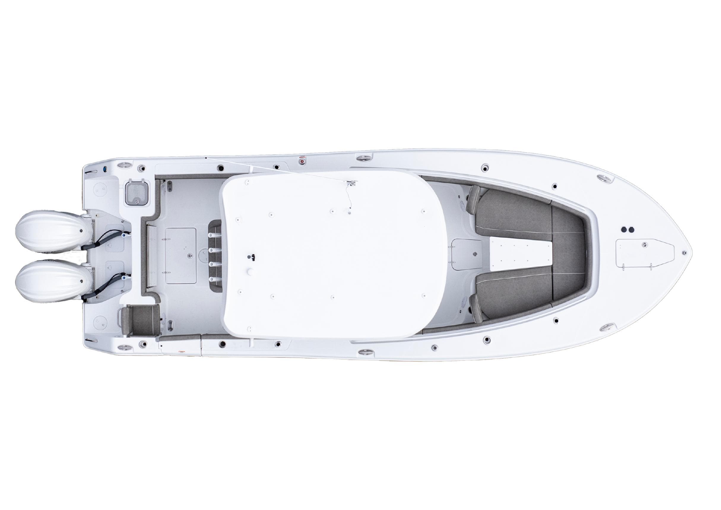 Manufacturer Provided Image: Top view of 2025 Sea Hunt Gamefish 28 Forward Seating boat with dual engines.