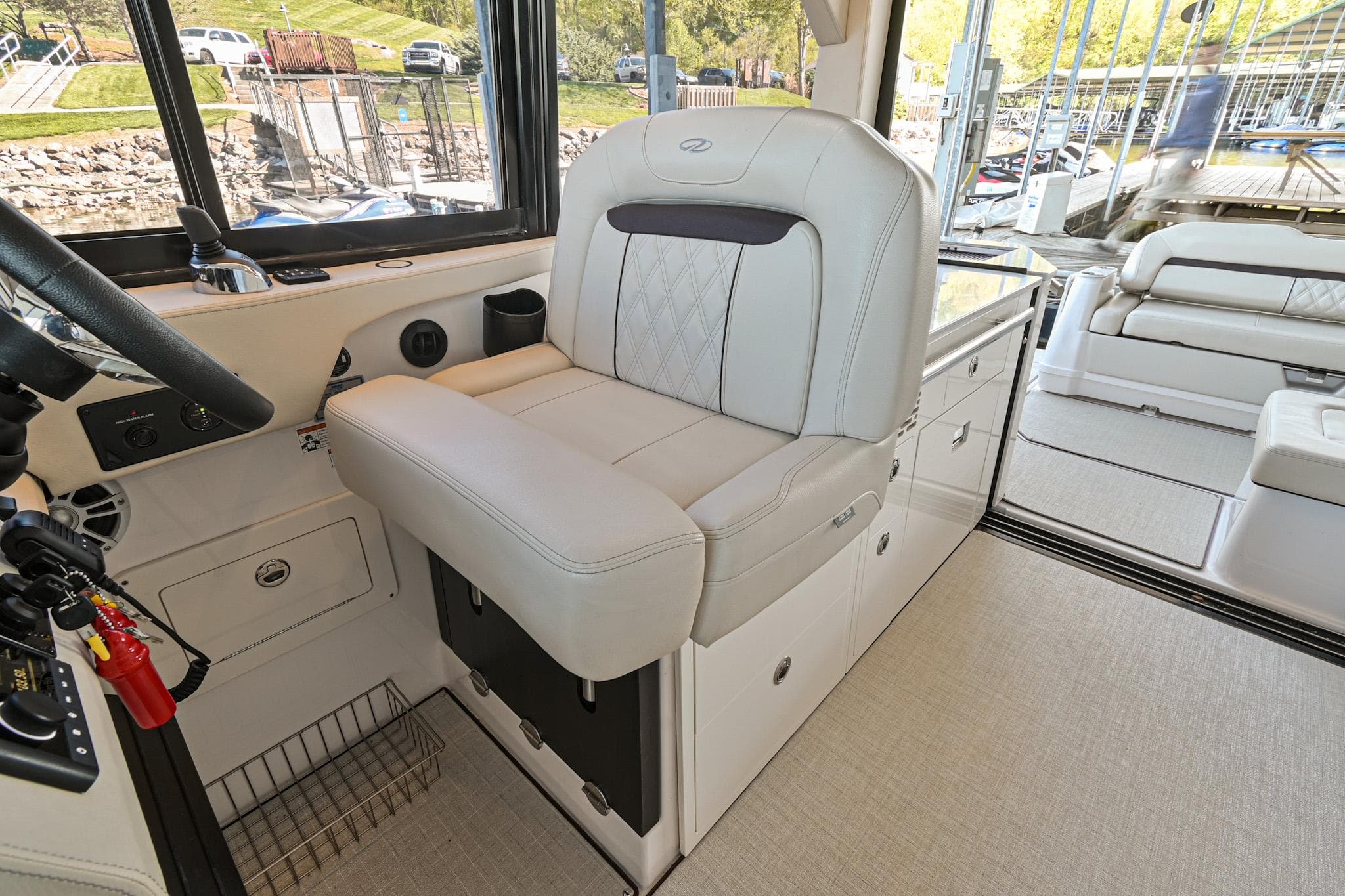 2021 Regal 36 Grande Coupe interior with luxurious seating and modern design.