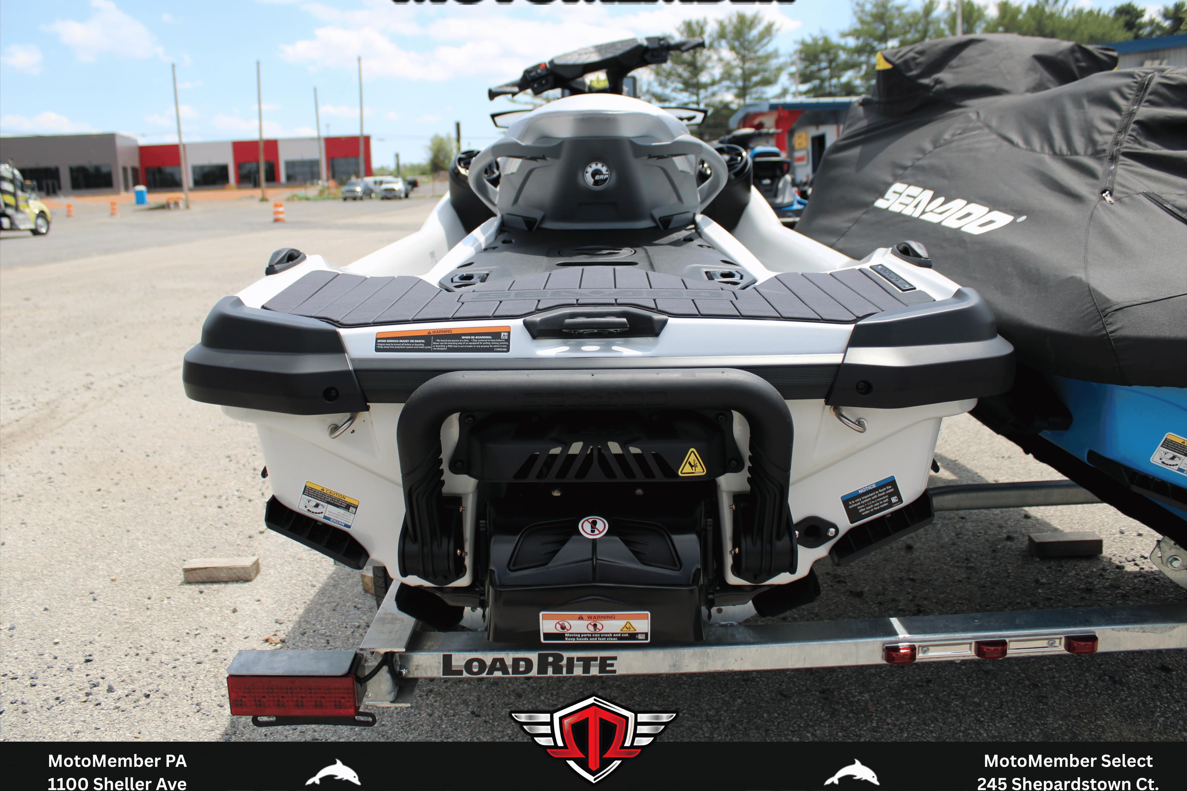 2026 Sea-Doo GTX Limited 325 on trailer, rear view, outdoor setting.