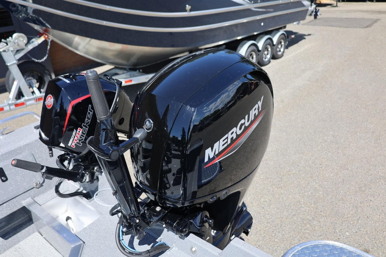 2026 Thunder Jet 209 Rush OT with Mercury outboard motor on trailer.